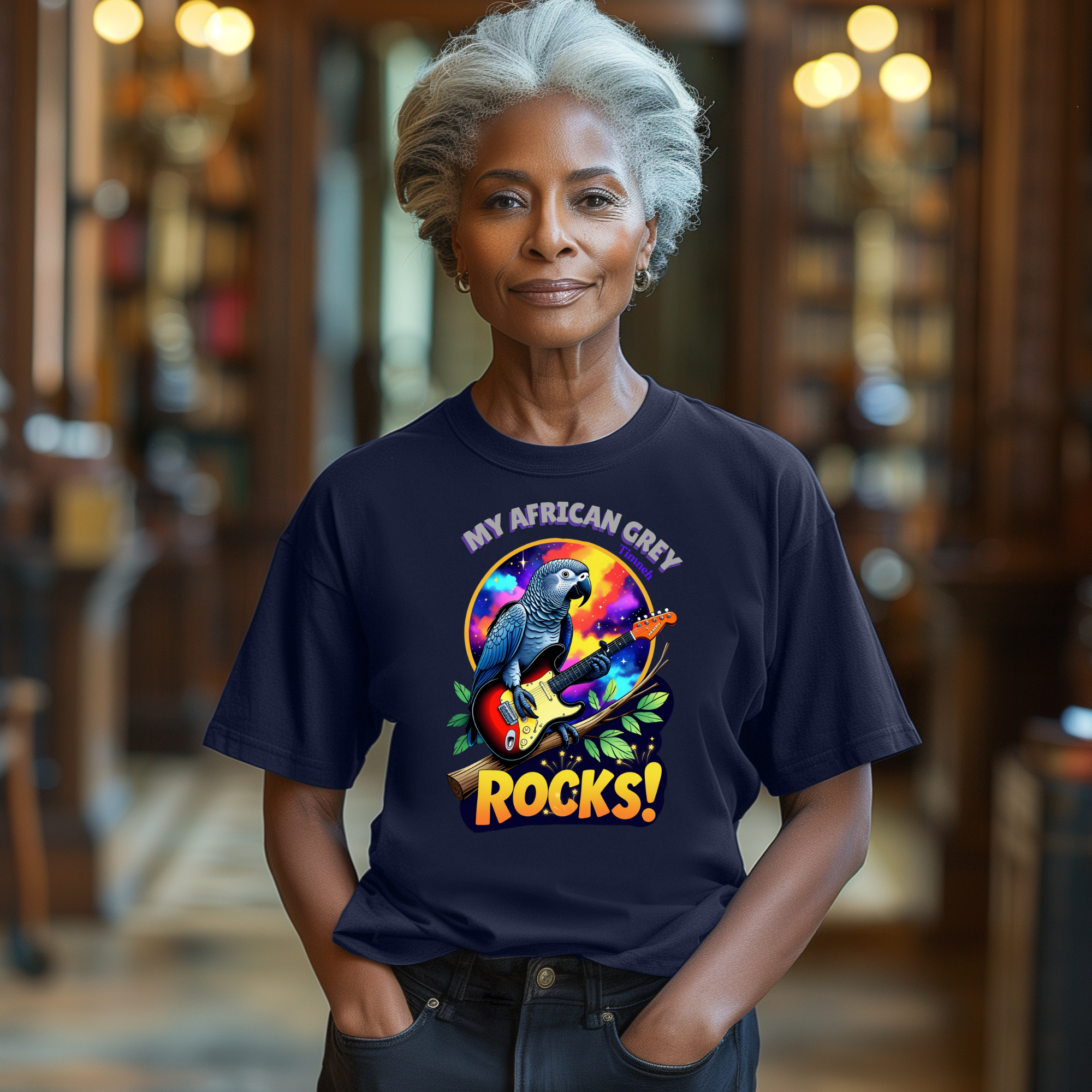 African Grey Timneh Rocks T-Shirt
