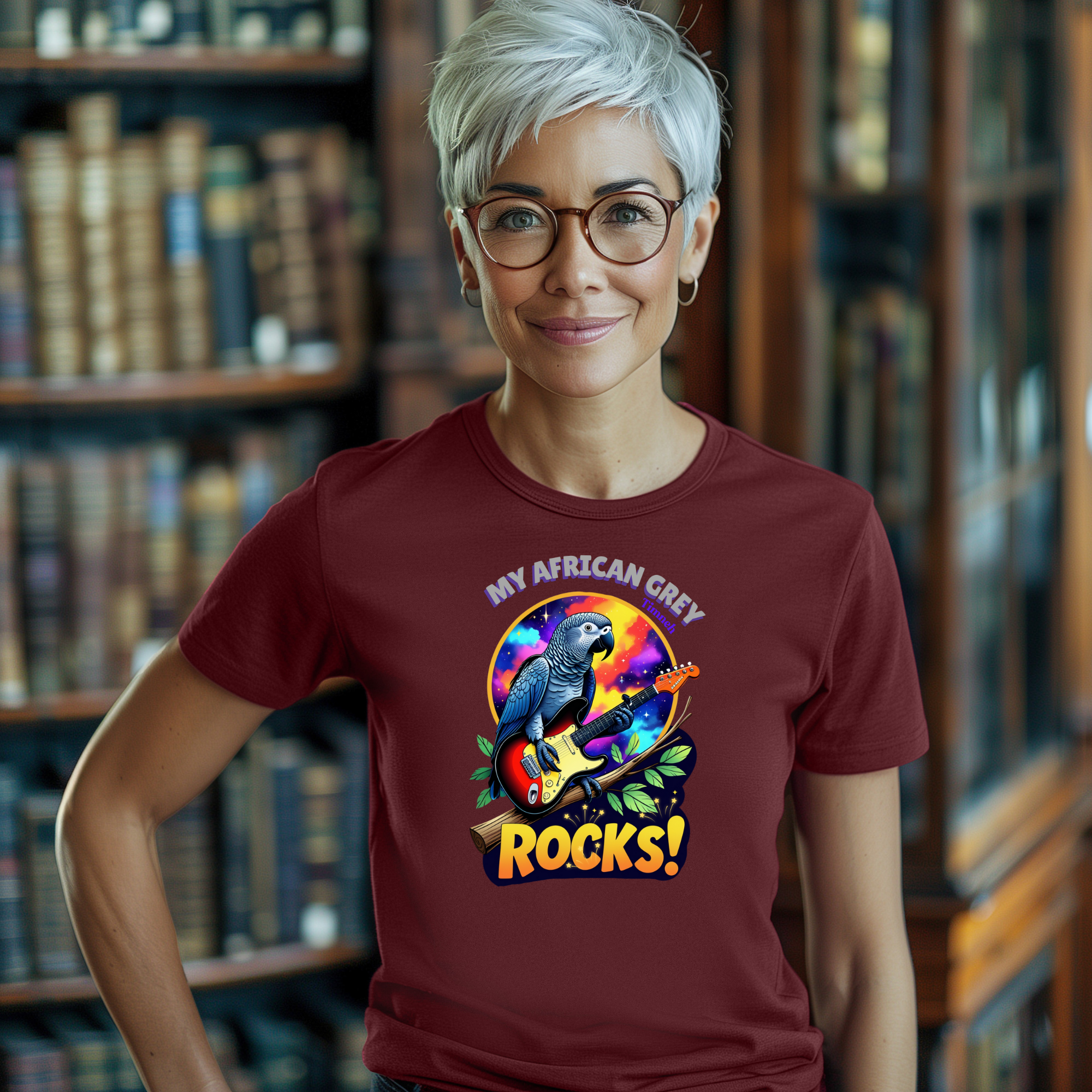 African Grey Timneh Rocks T-Shirt