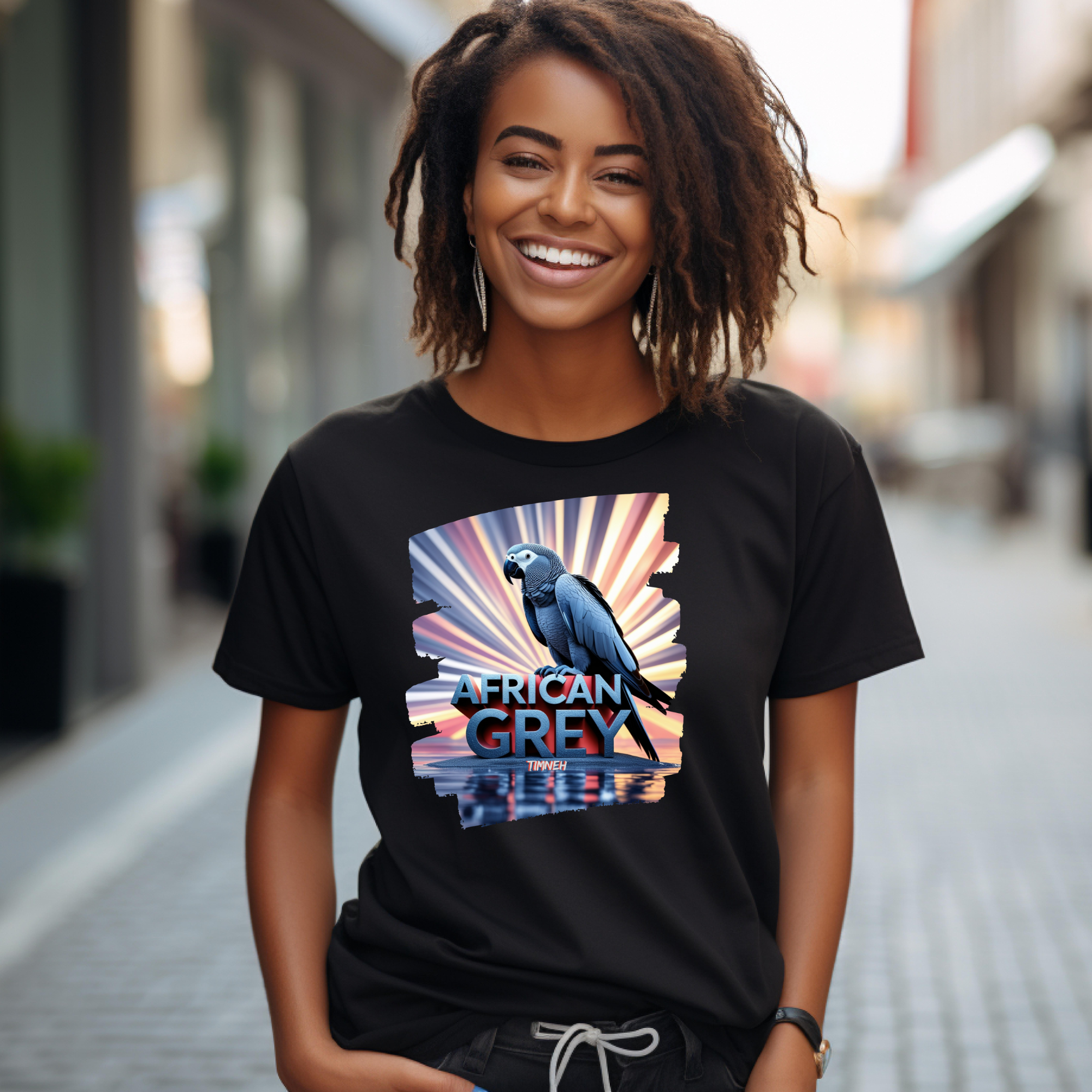 African Grey Timneh Sunburst T-Shirt