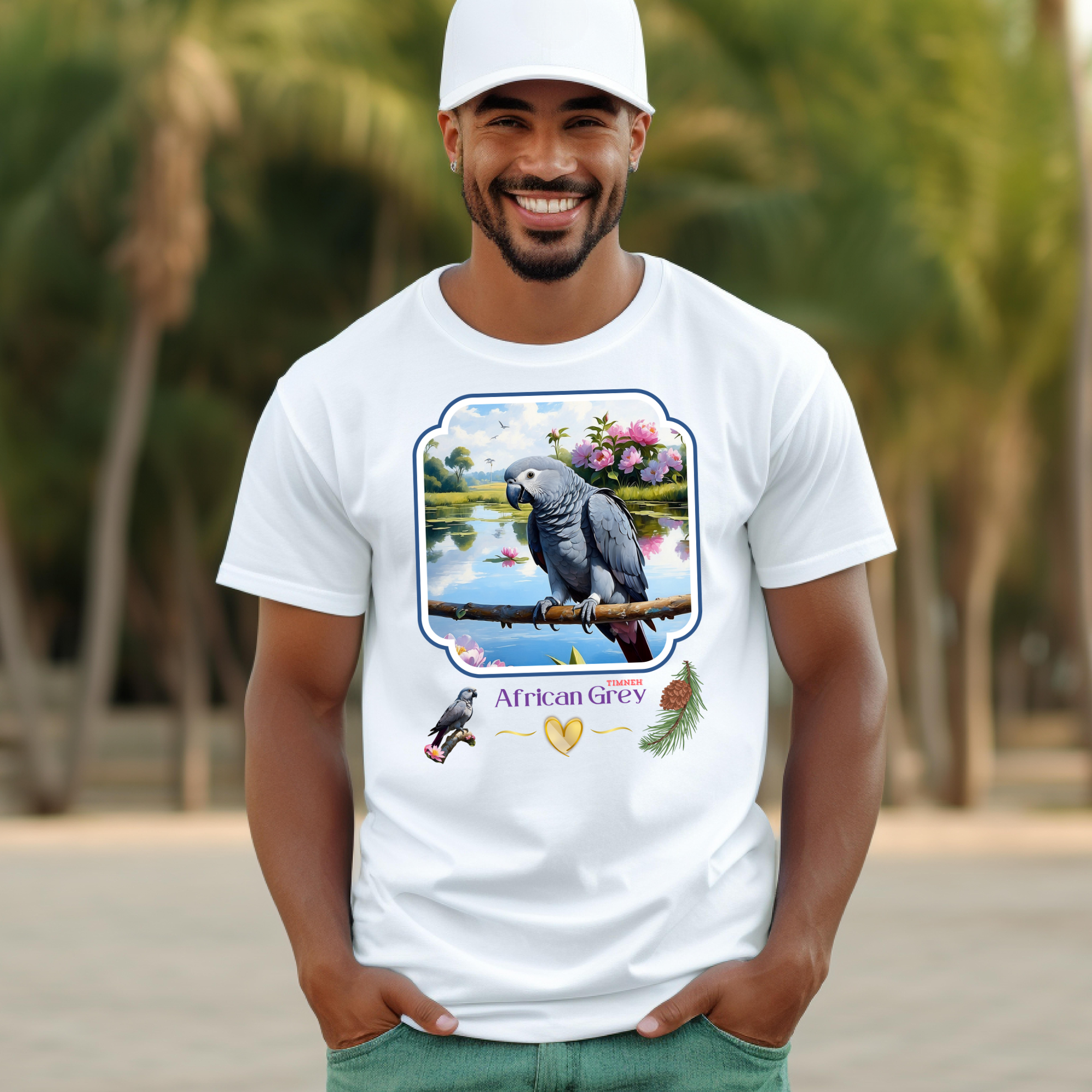 African Grey Timneh Lake T-Shirt