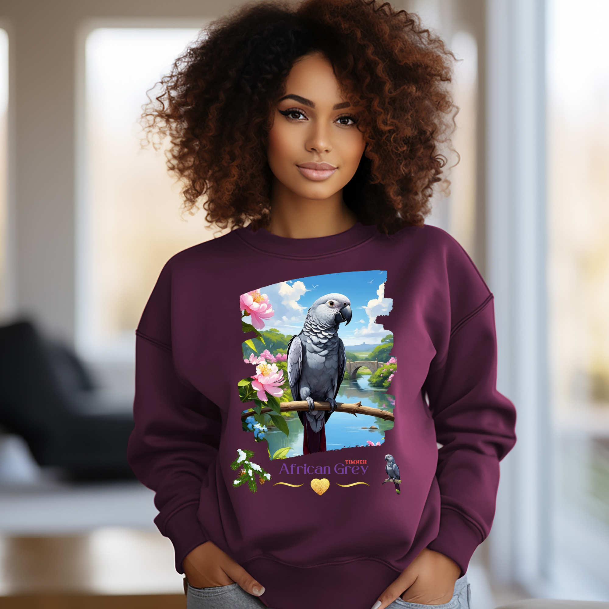 African Grey Timneh Bridge Sweatshirt