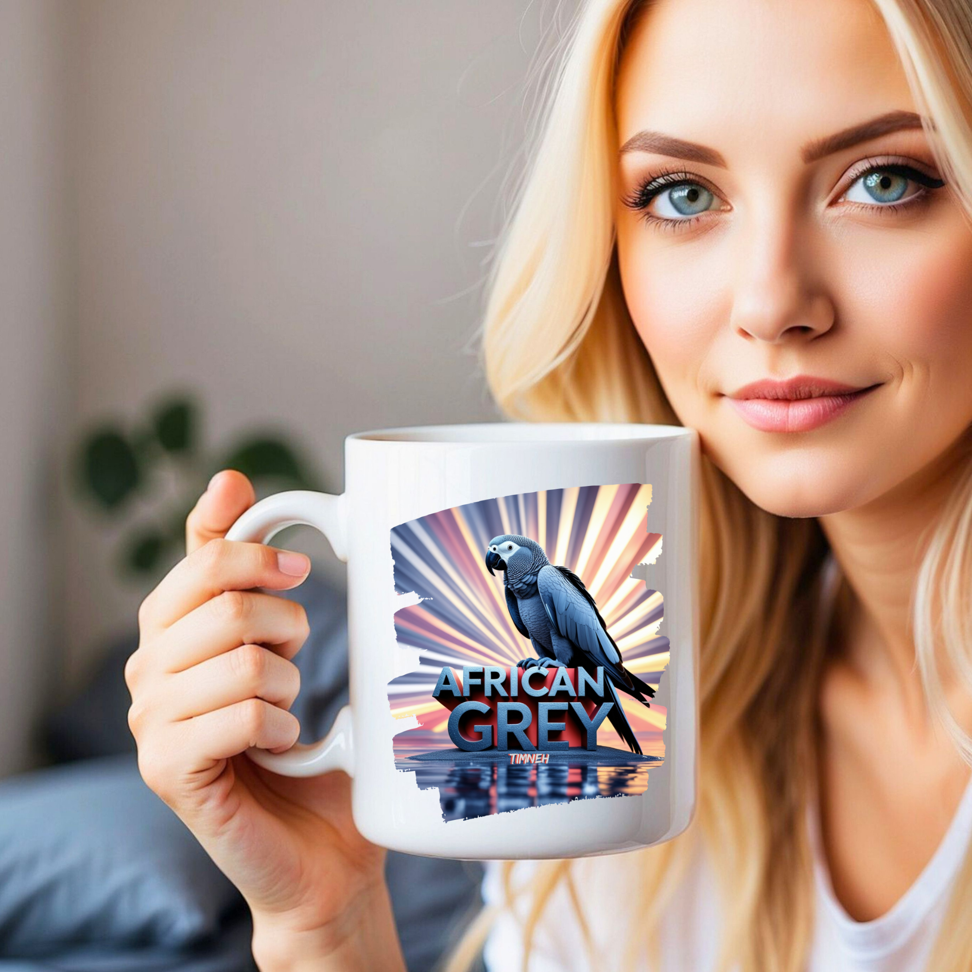 Rainbow African Grey Timneh Mug