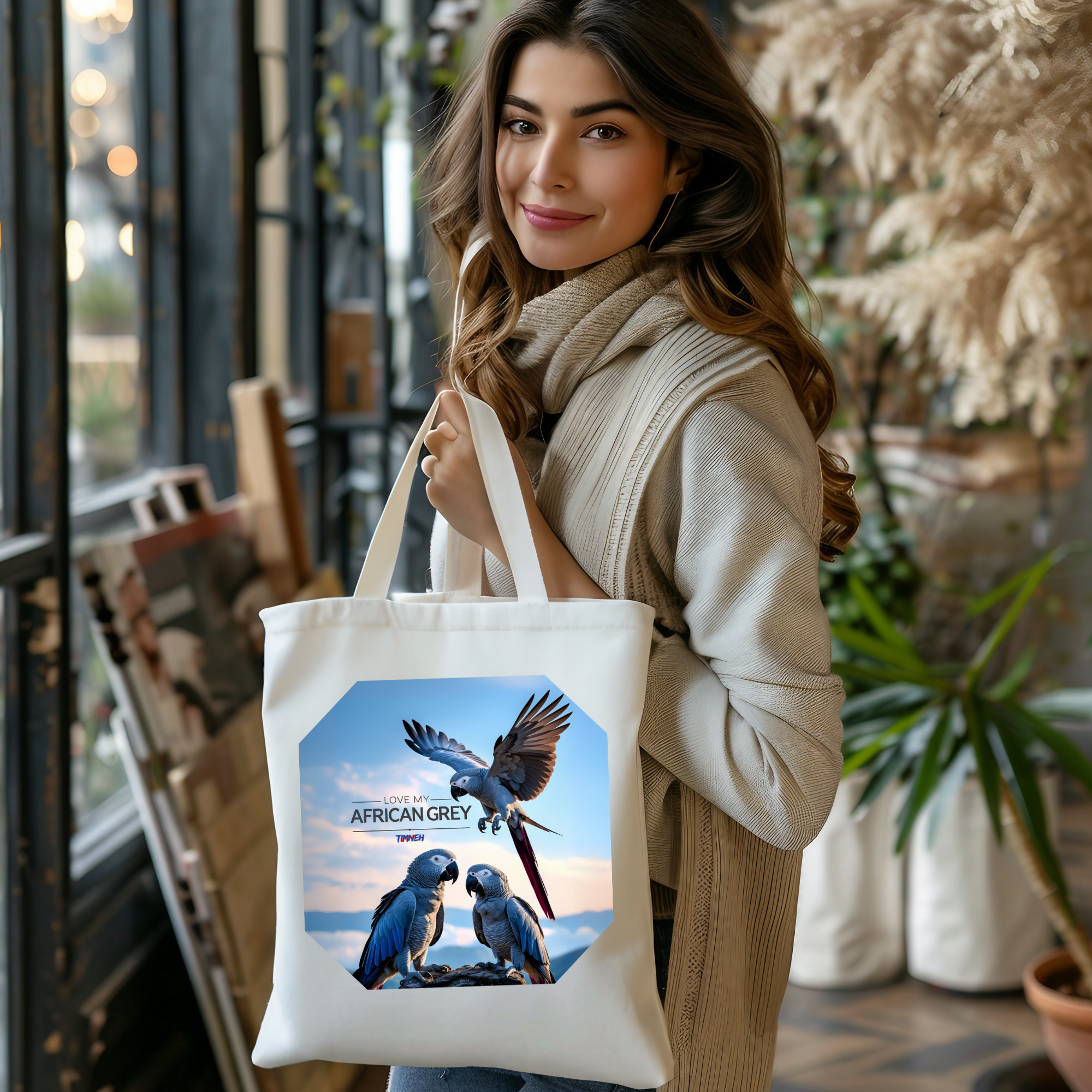 Love My African Grey Timneh Tote Bag