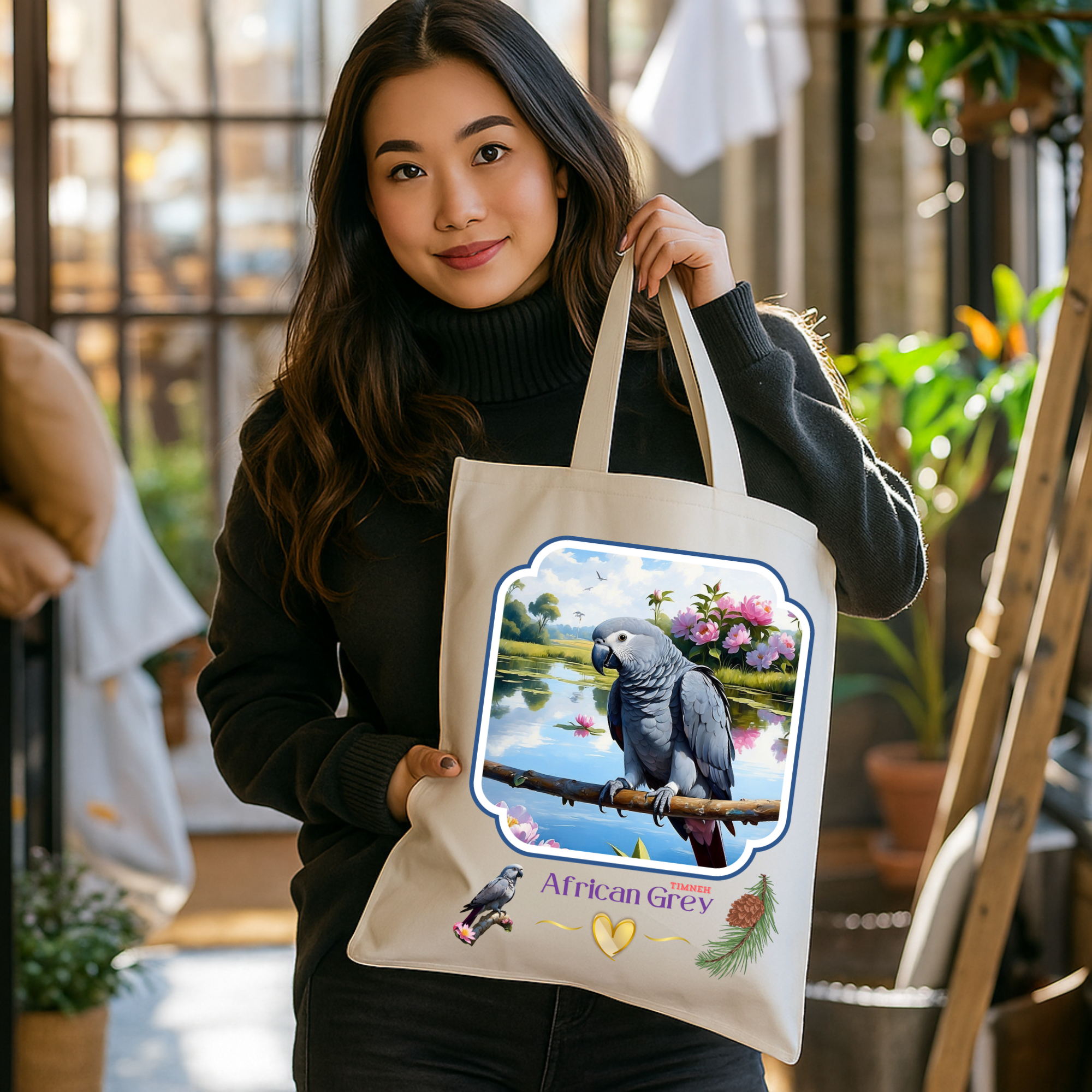 African Grey Timneh Nature Totebag