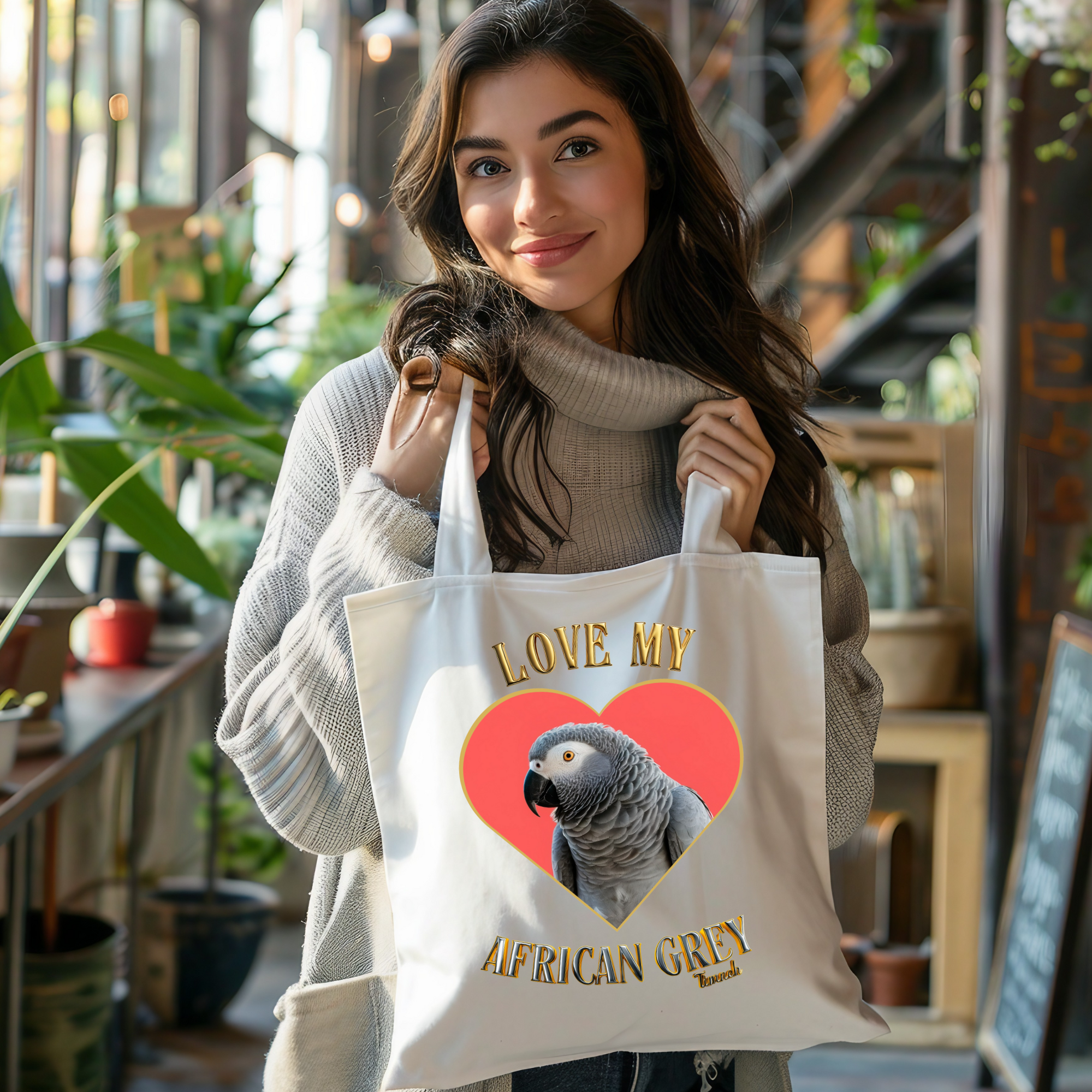 Love My African Grey Timneh Tote Bag