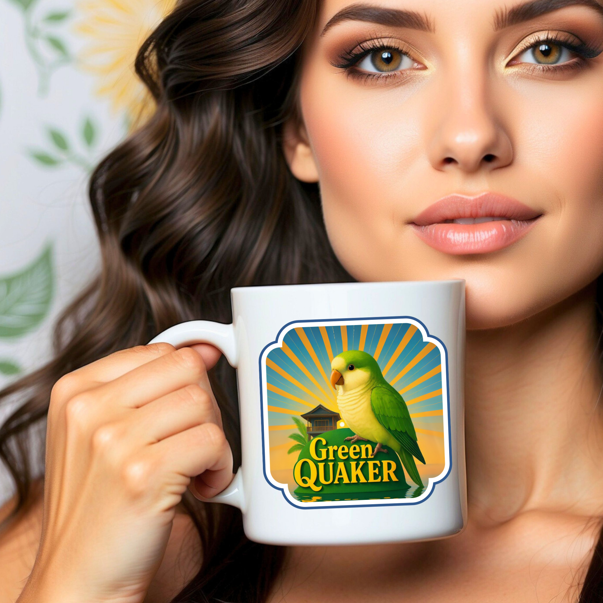 Green Quaker Sunburst Mug