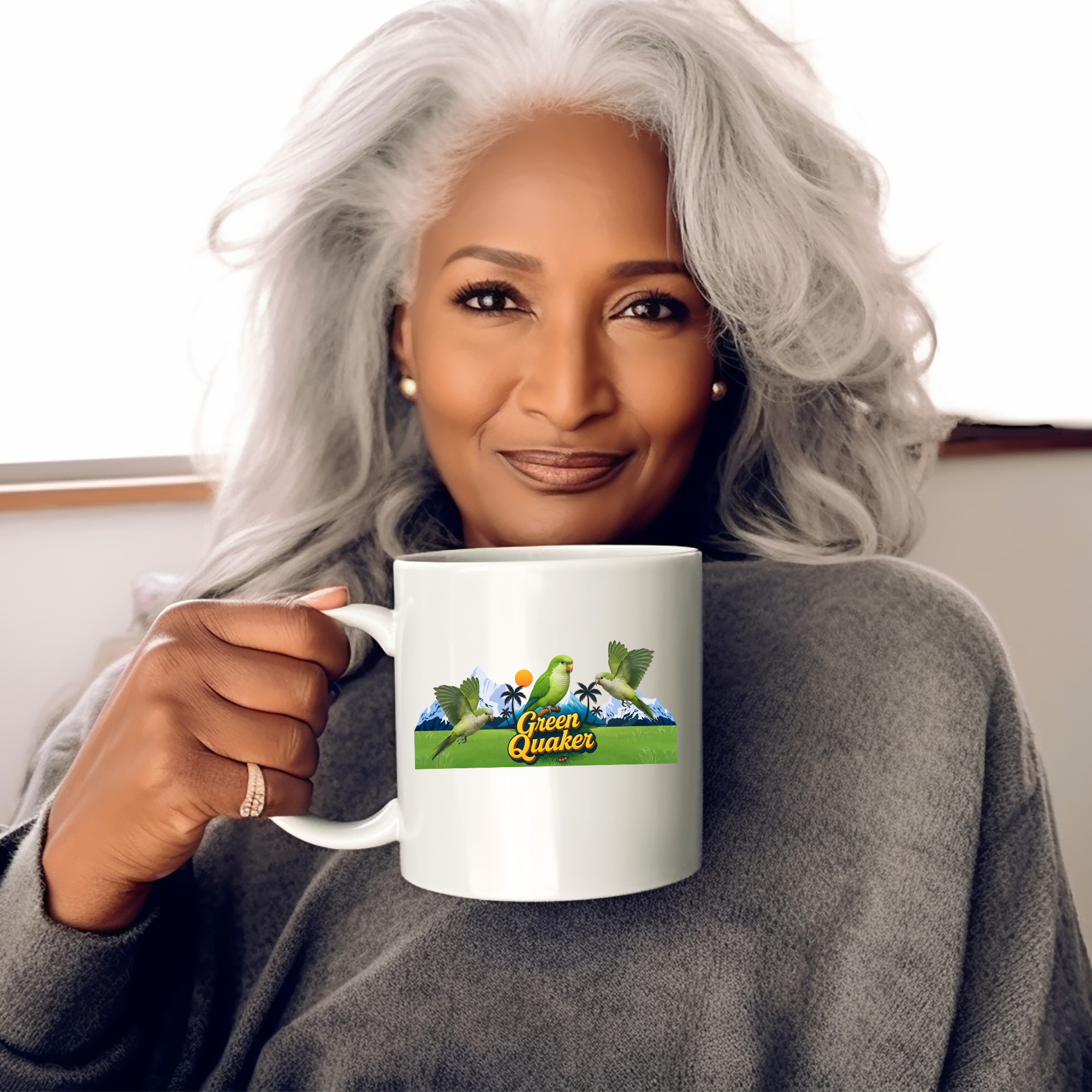 Green Quaker Palm Tree Mug