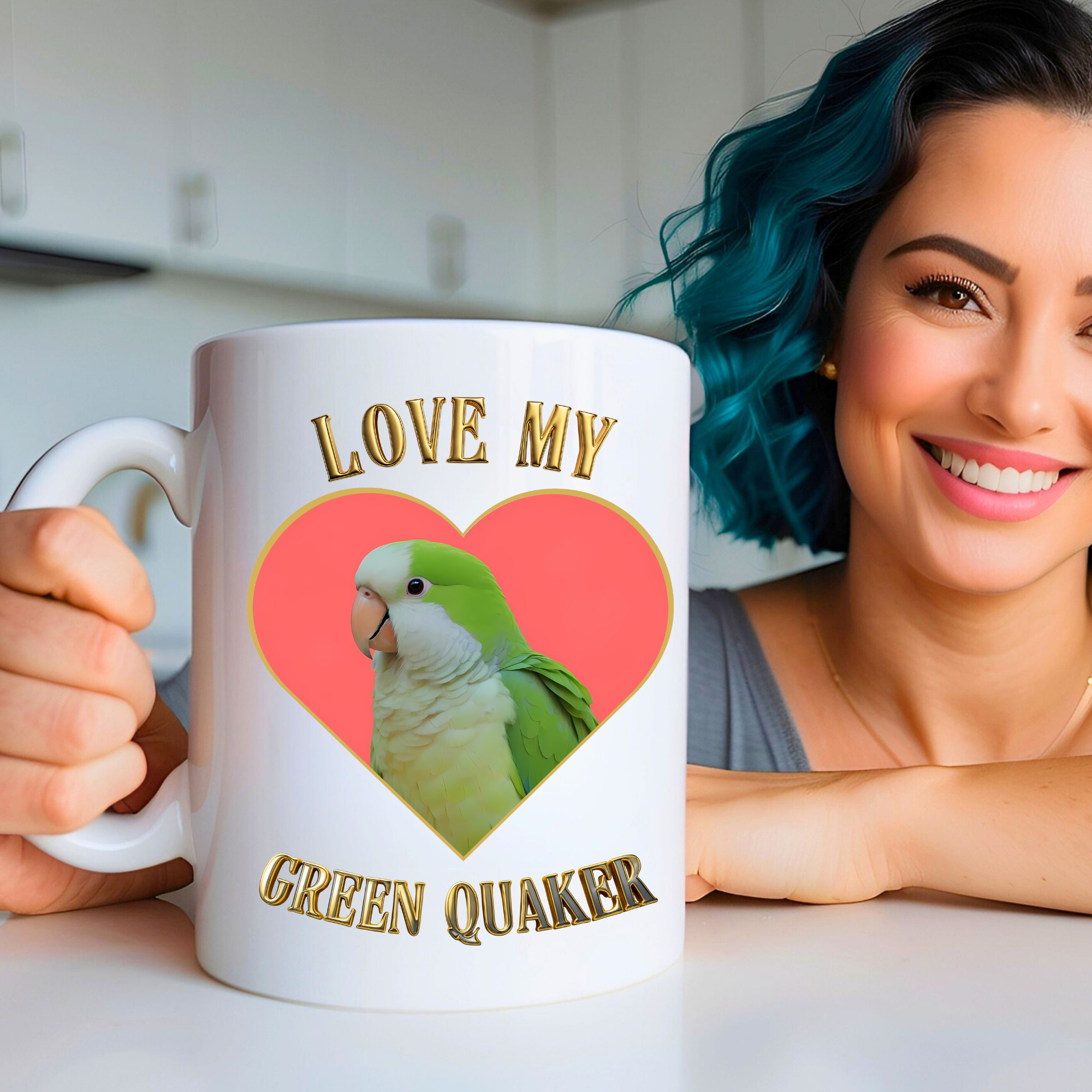 Love My Green Quaker Mug