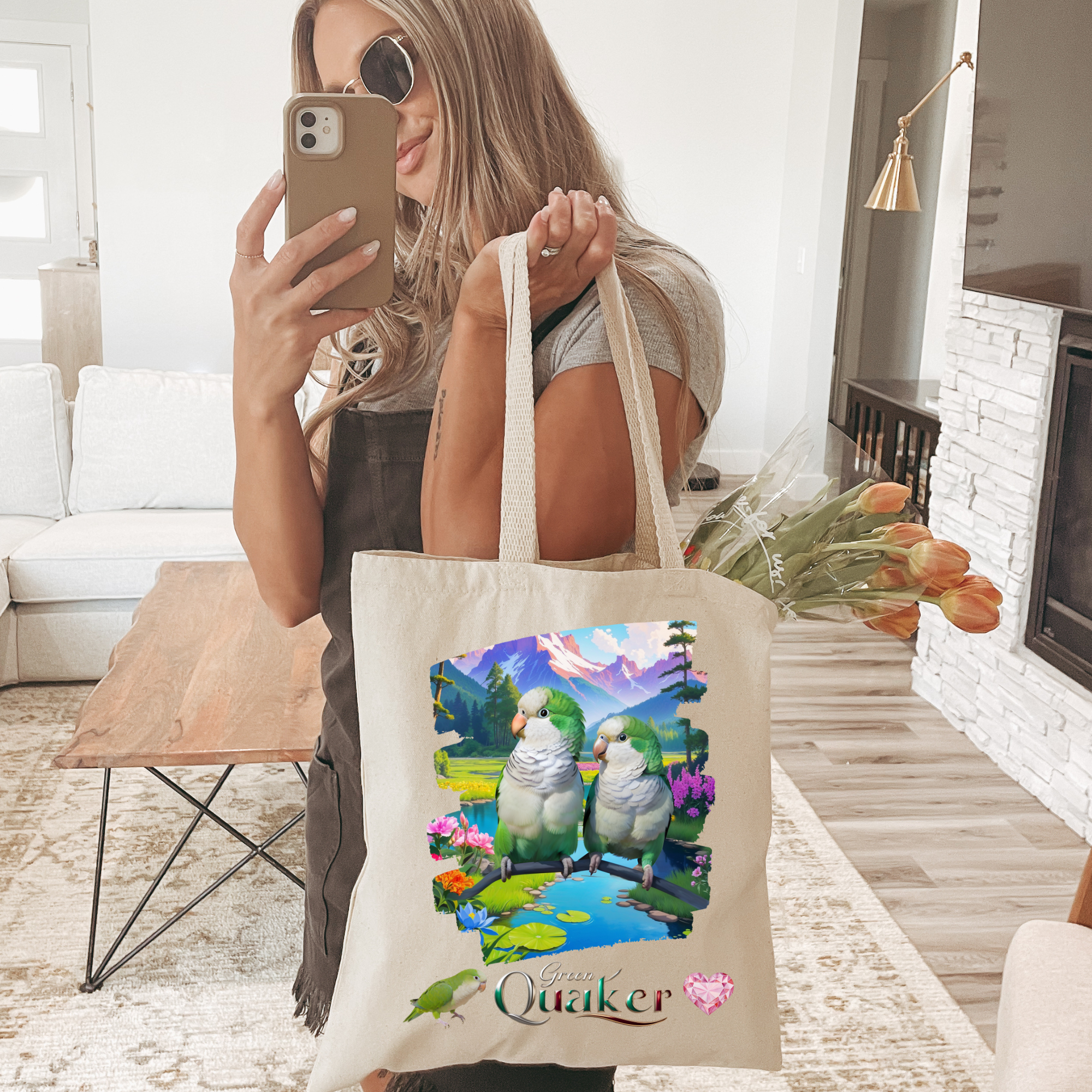 Nature Green Quaker Tote Bag