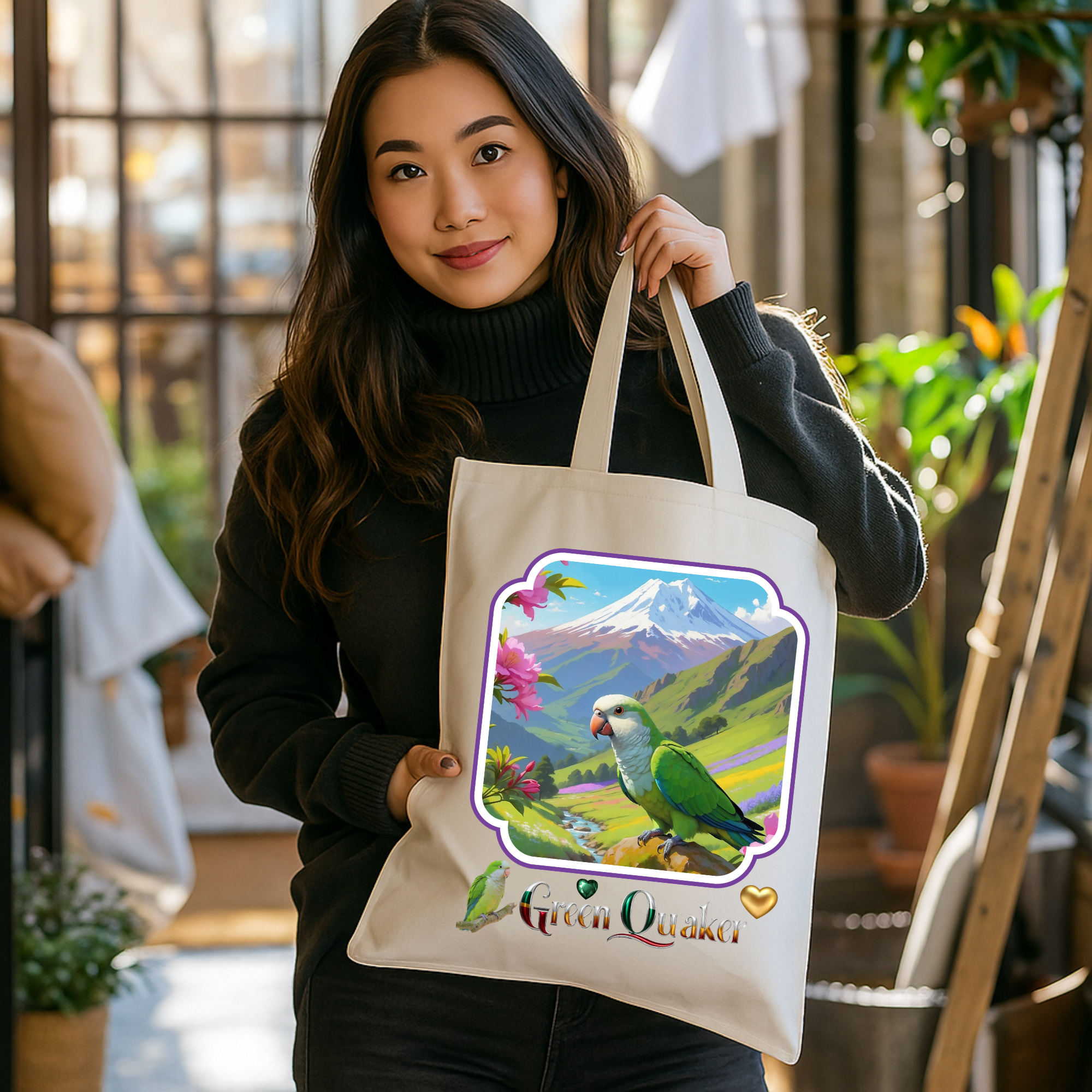 Mountain Green Quaker Tote Bag