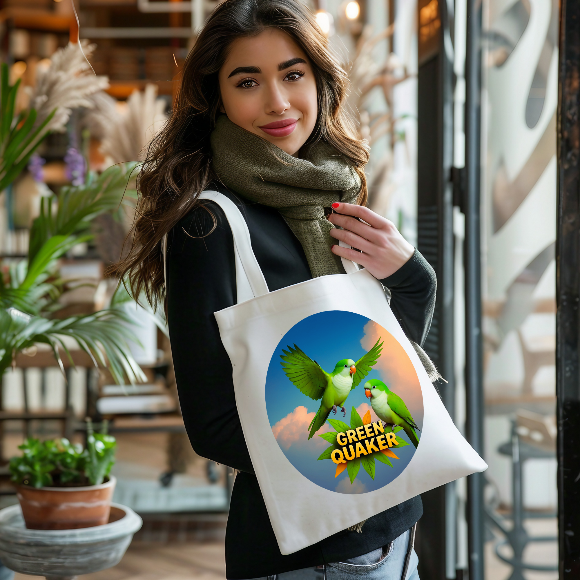 Green Quaker Flying Tote Bag