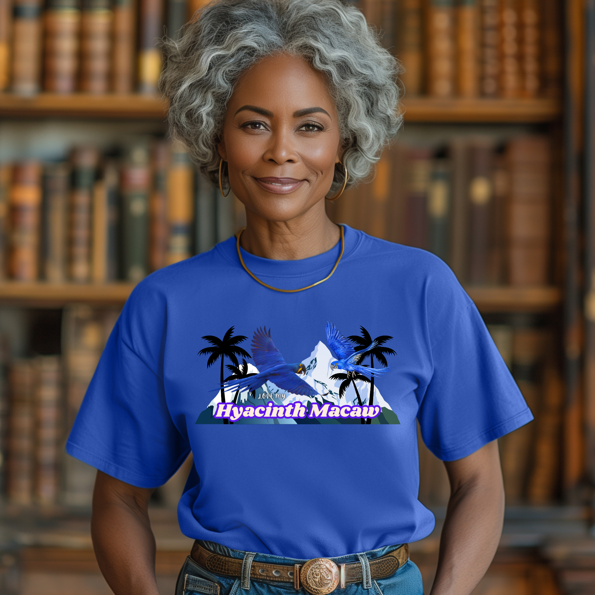 Hyacinth Macaw Palm Tree T-Shirt