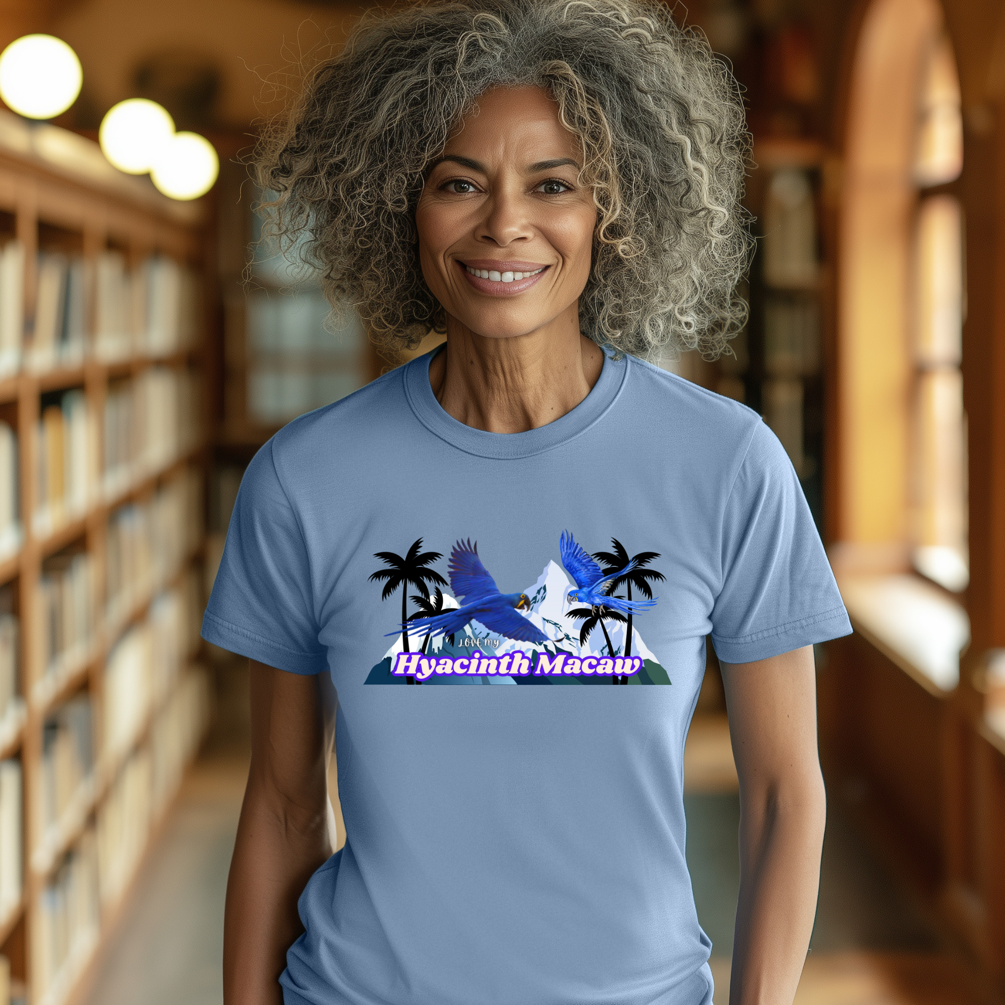 Hyacinth Macaw Palm Tree T-Shirt