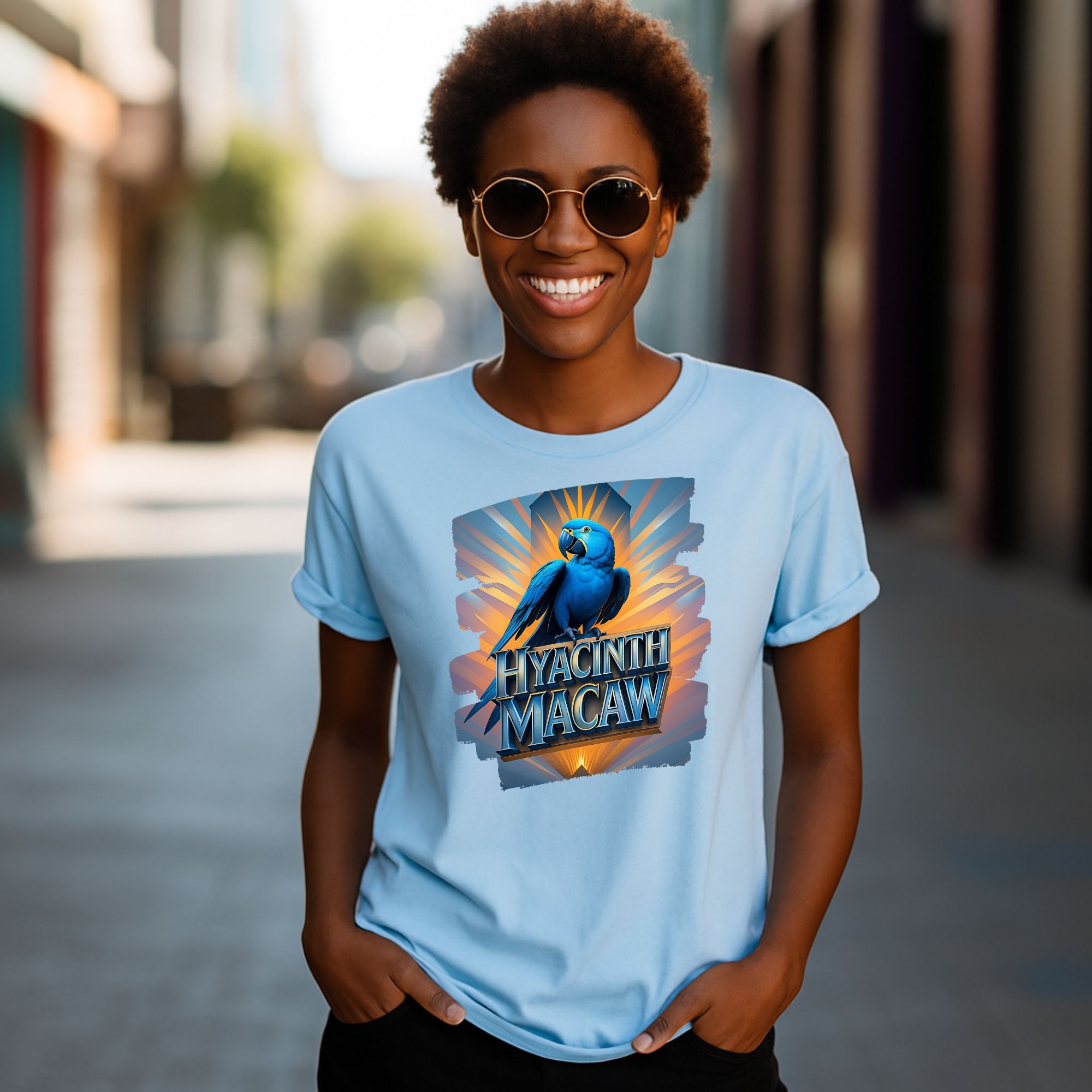 Hyacinth Macaw Sunrise T-Shirt