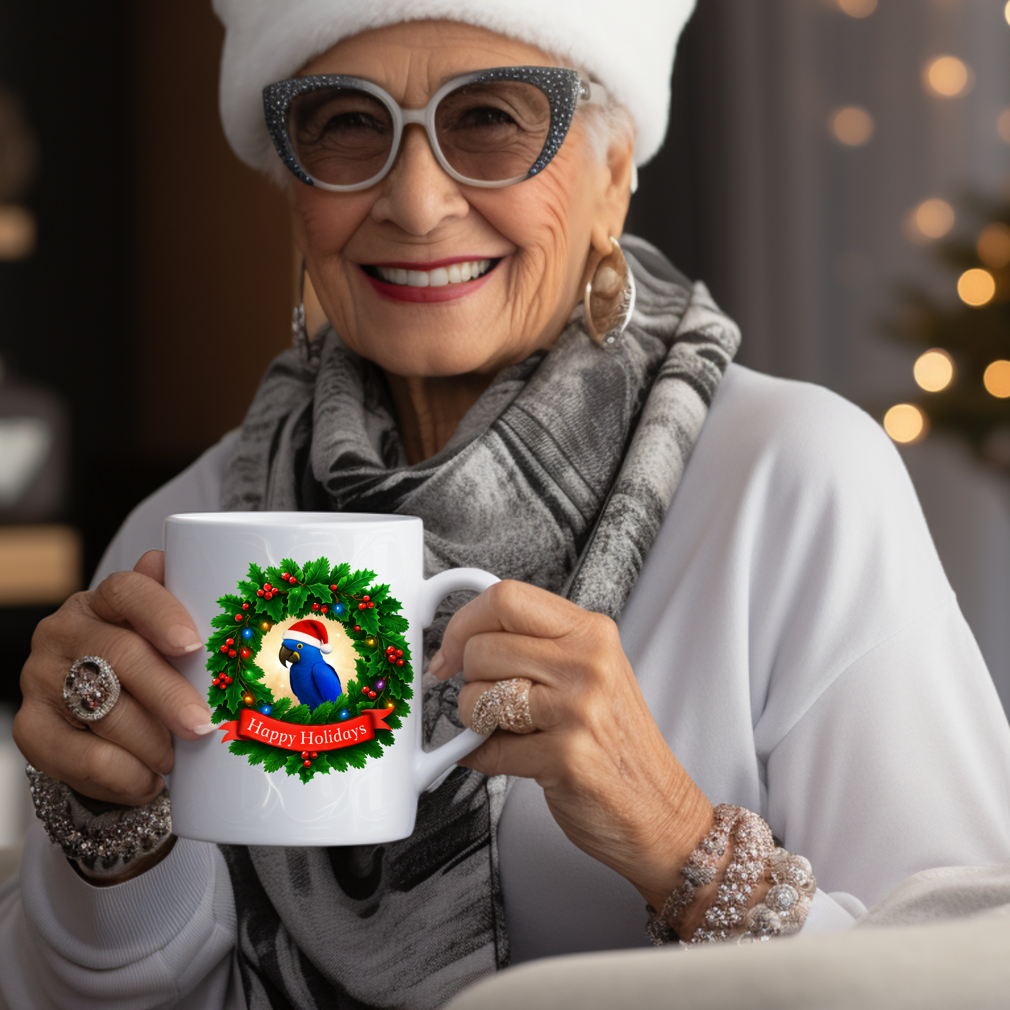 Happy Holidays Hyacinth Mug