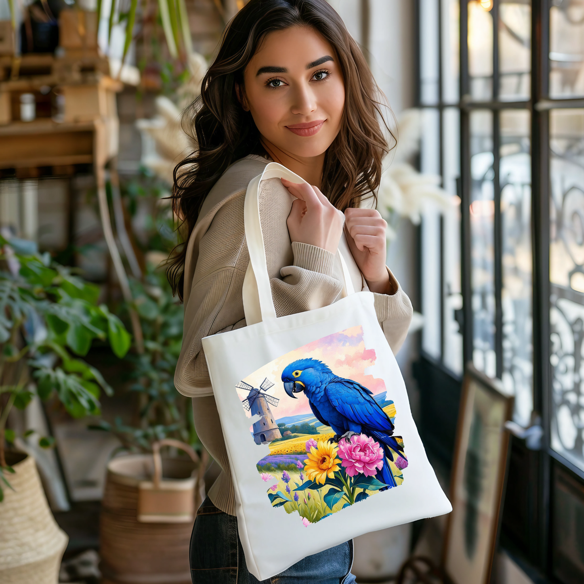 Hyacinth Floral Scenic Tote Bag