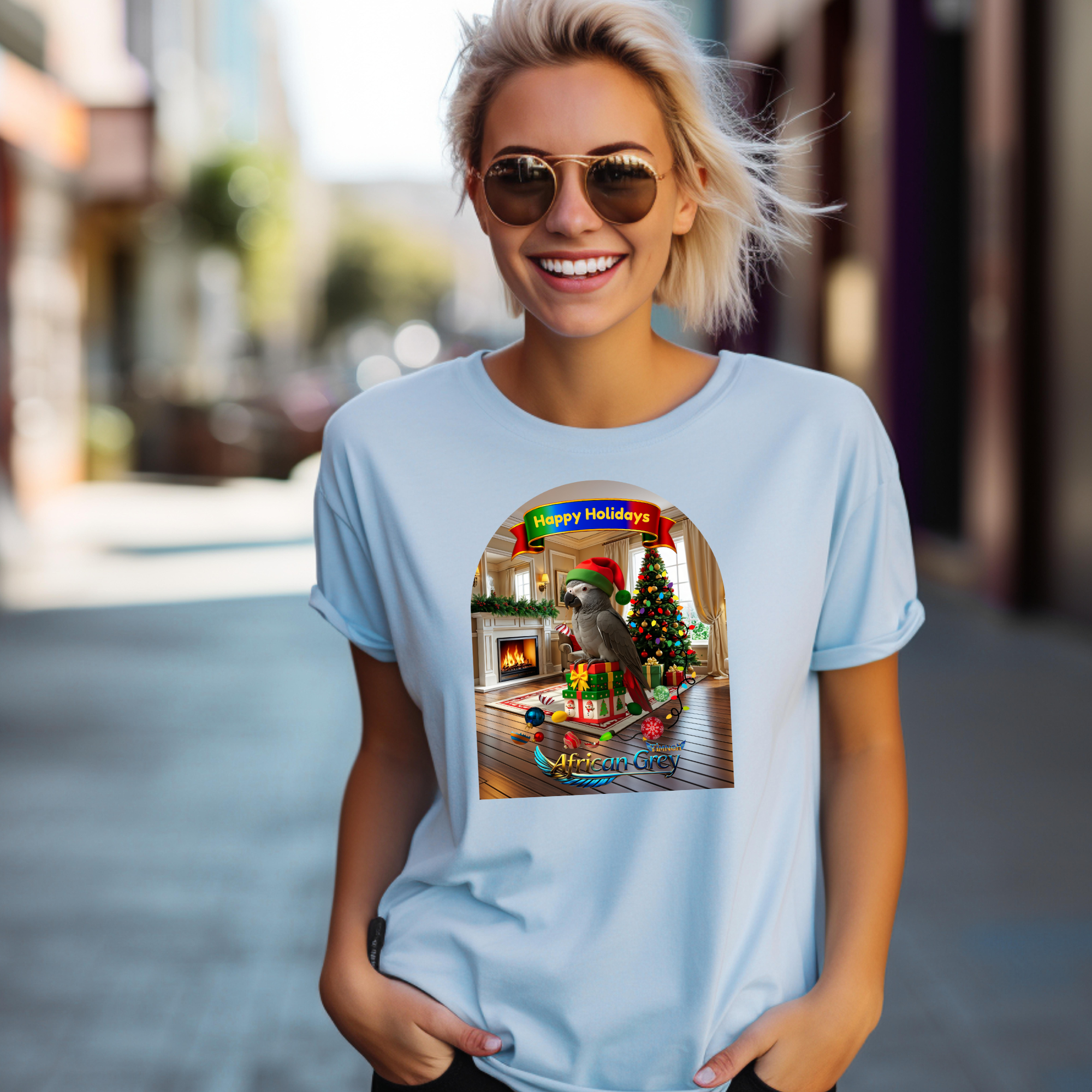 Happy Holidays African Grey Timneh T-Shirt