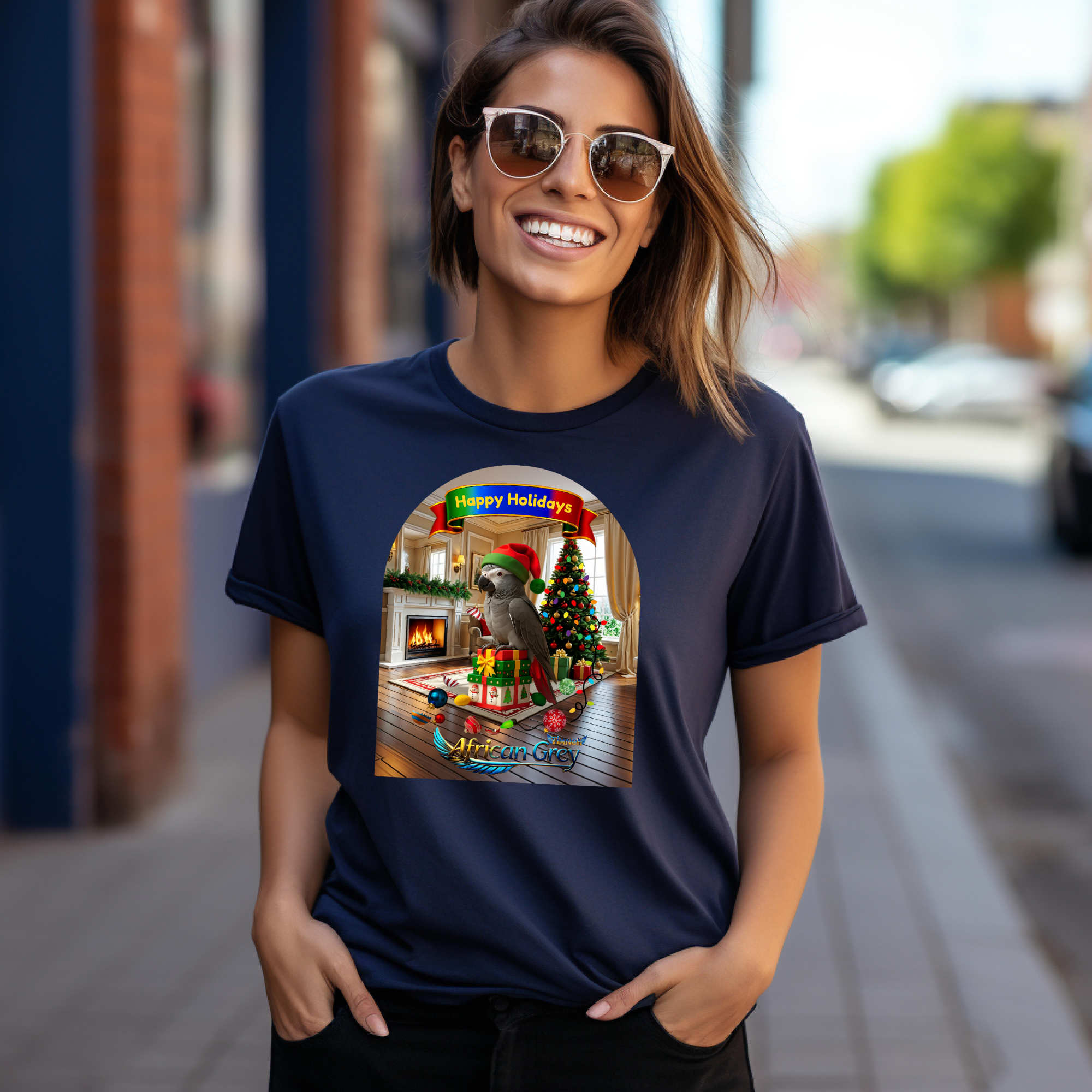 Happy Holidays African Grey Timneh T-Shirt