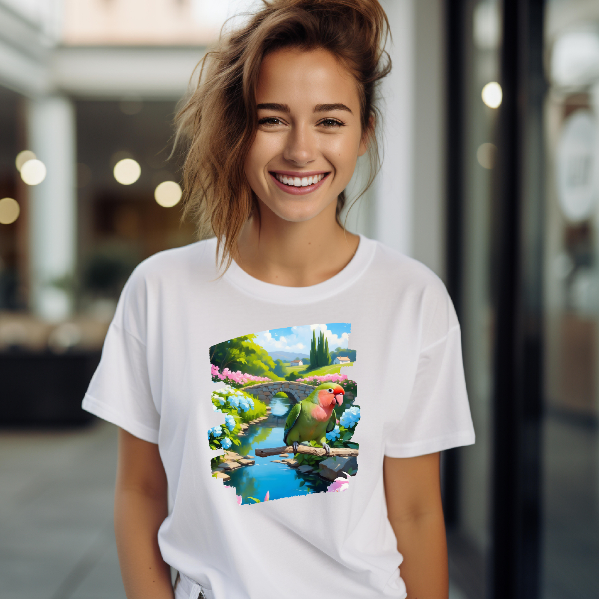 Lovebird Lover Bridge Scenic T-Shirt