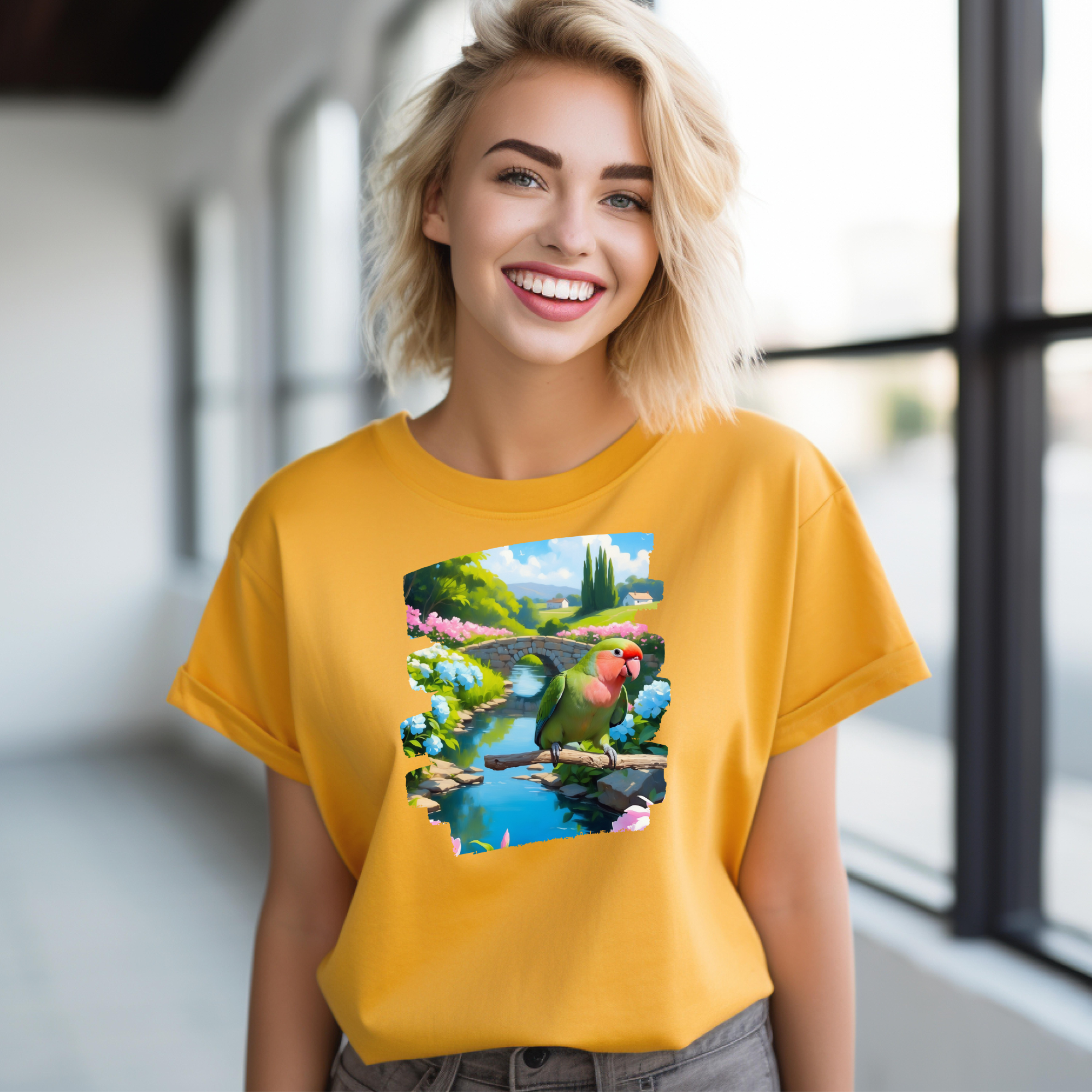 Lovebird Lover Bridge Scenic T-Shirt
