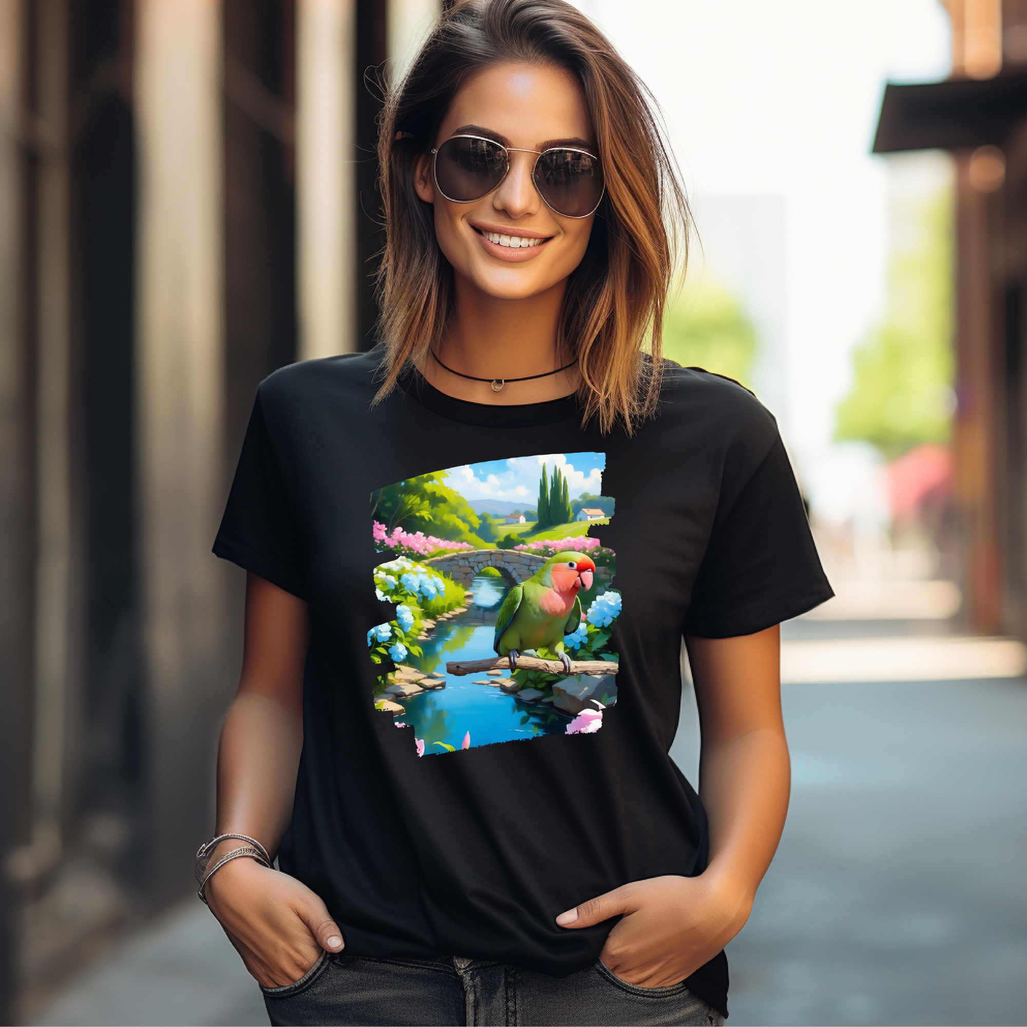 Lovebird Lover Bridge Scenic T-Shirt
