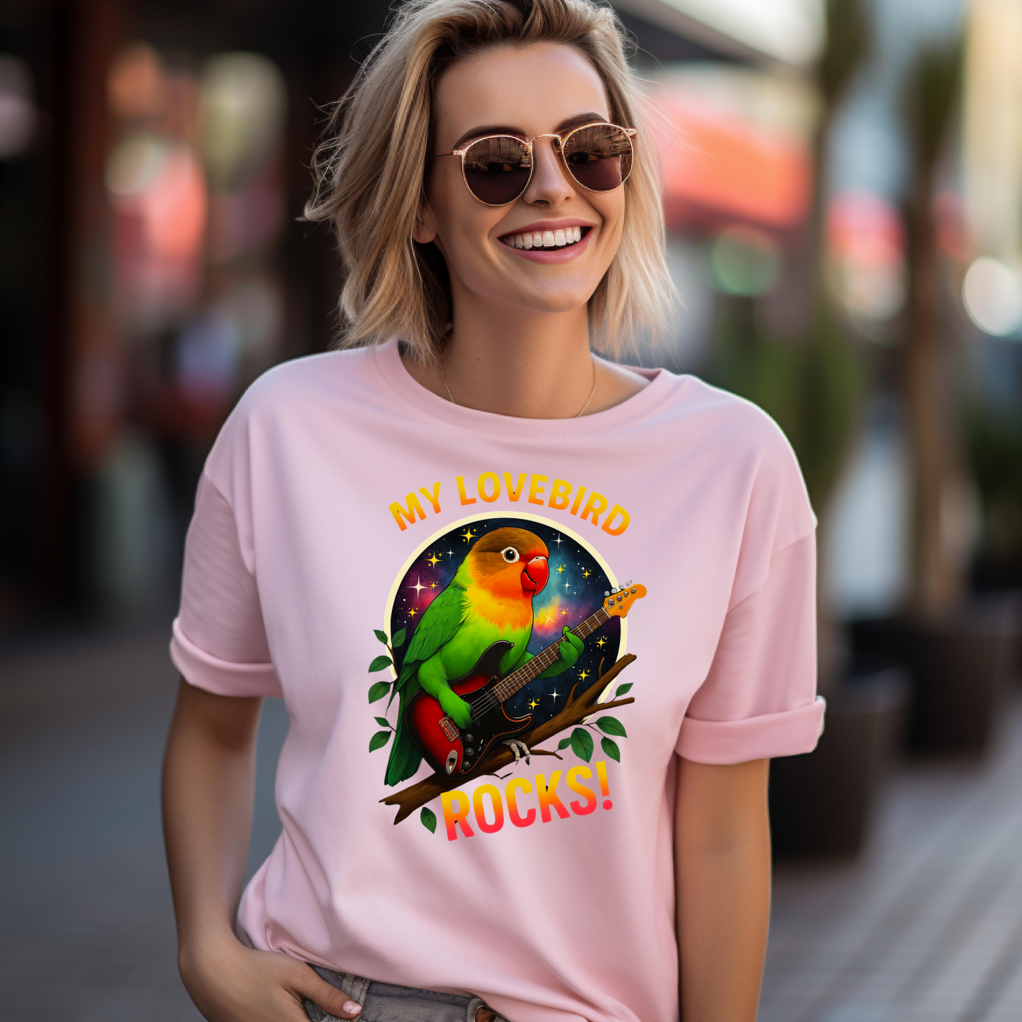 My Lovebird Rocks Guitar T-Shirt