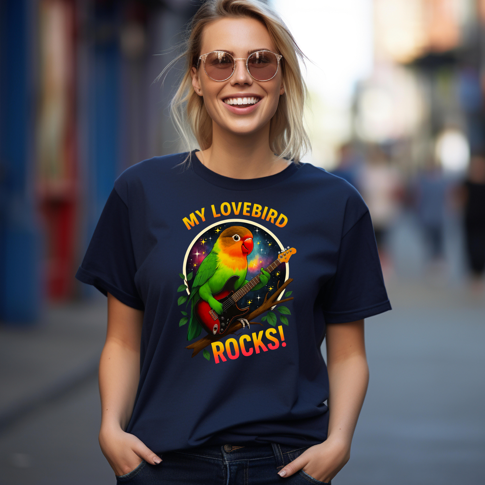 My Lovebird Rocks Guitar T-Shirt