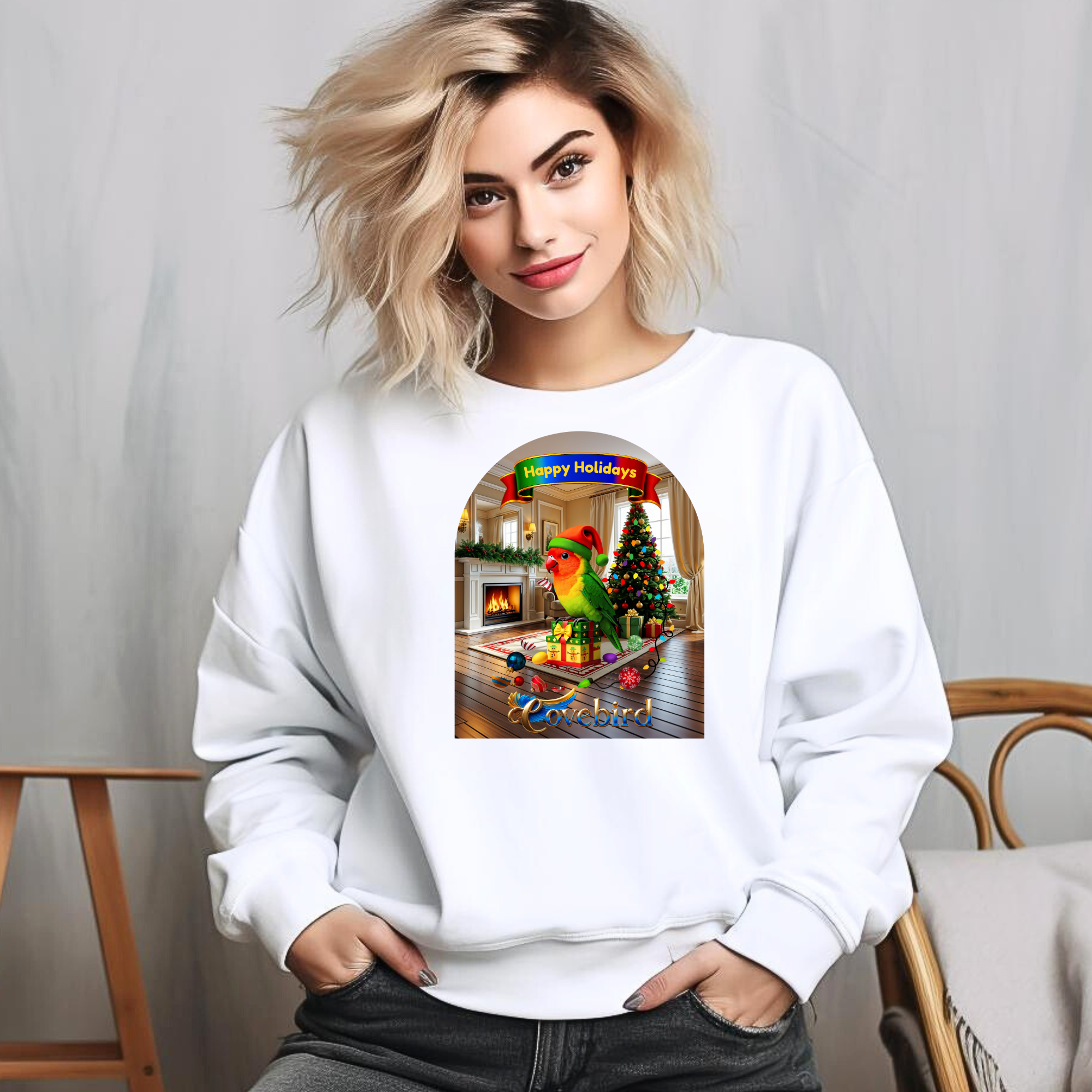 Happy Holidays Lovebird Sweatshirt