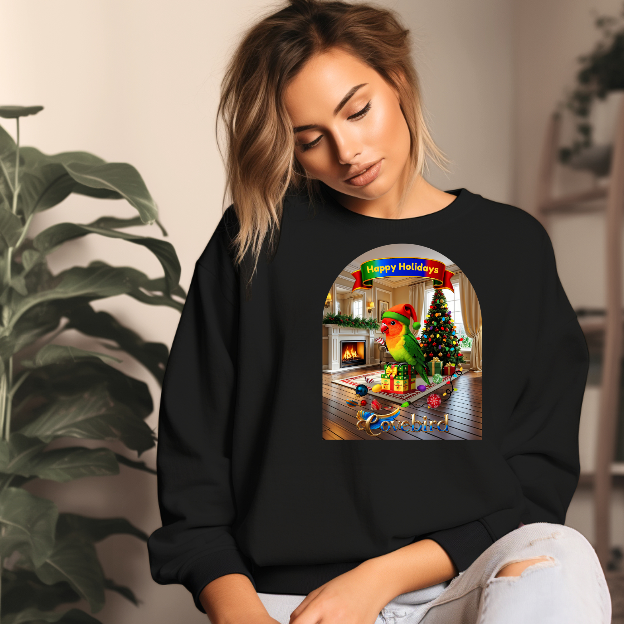 Happy Holidays Lovebird Sweatshirt