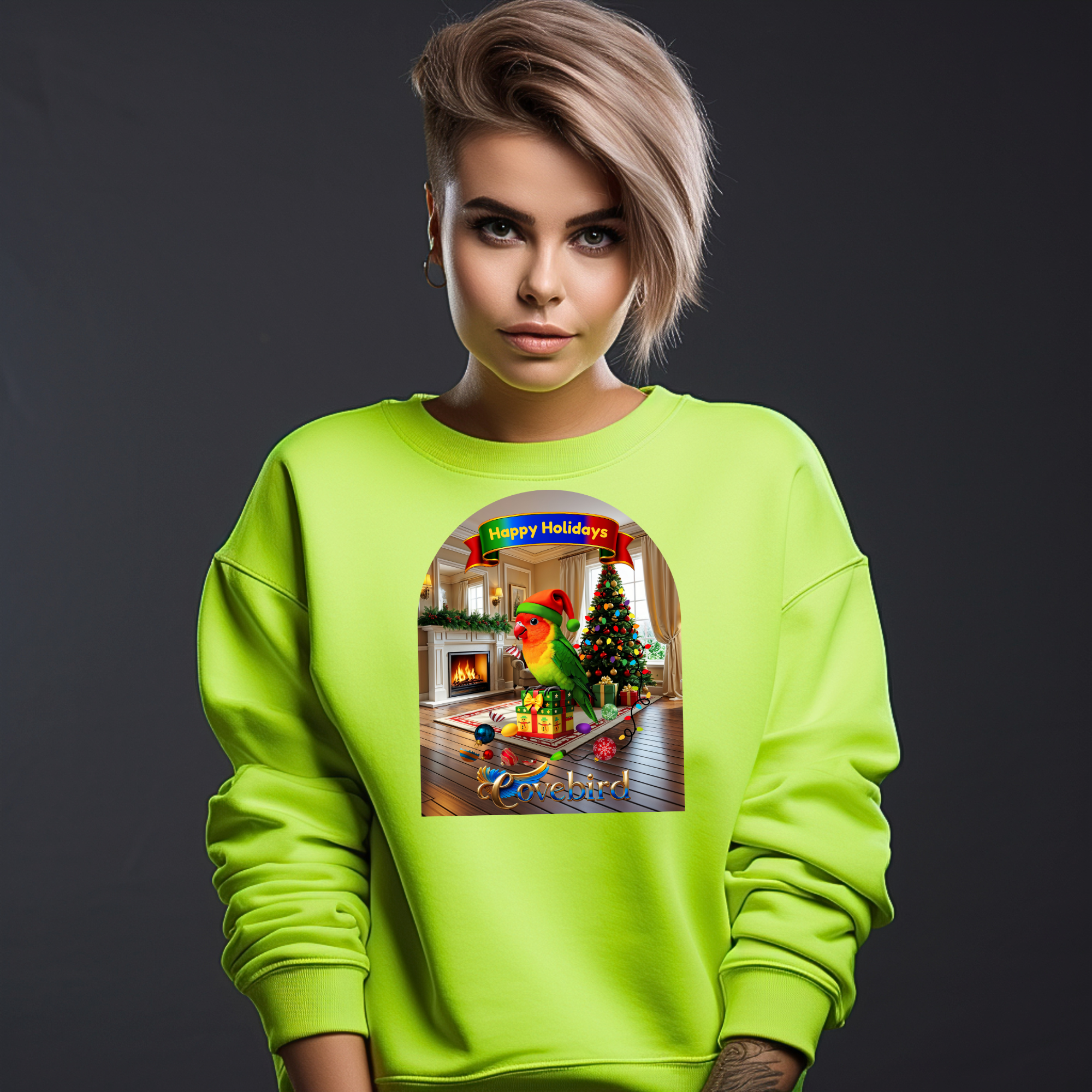 Happy Holidays Lovebird Sweatshirt