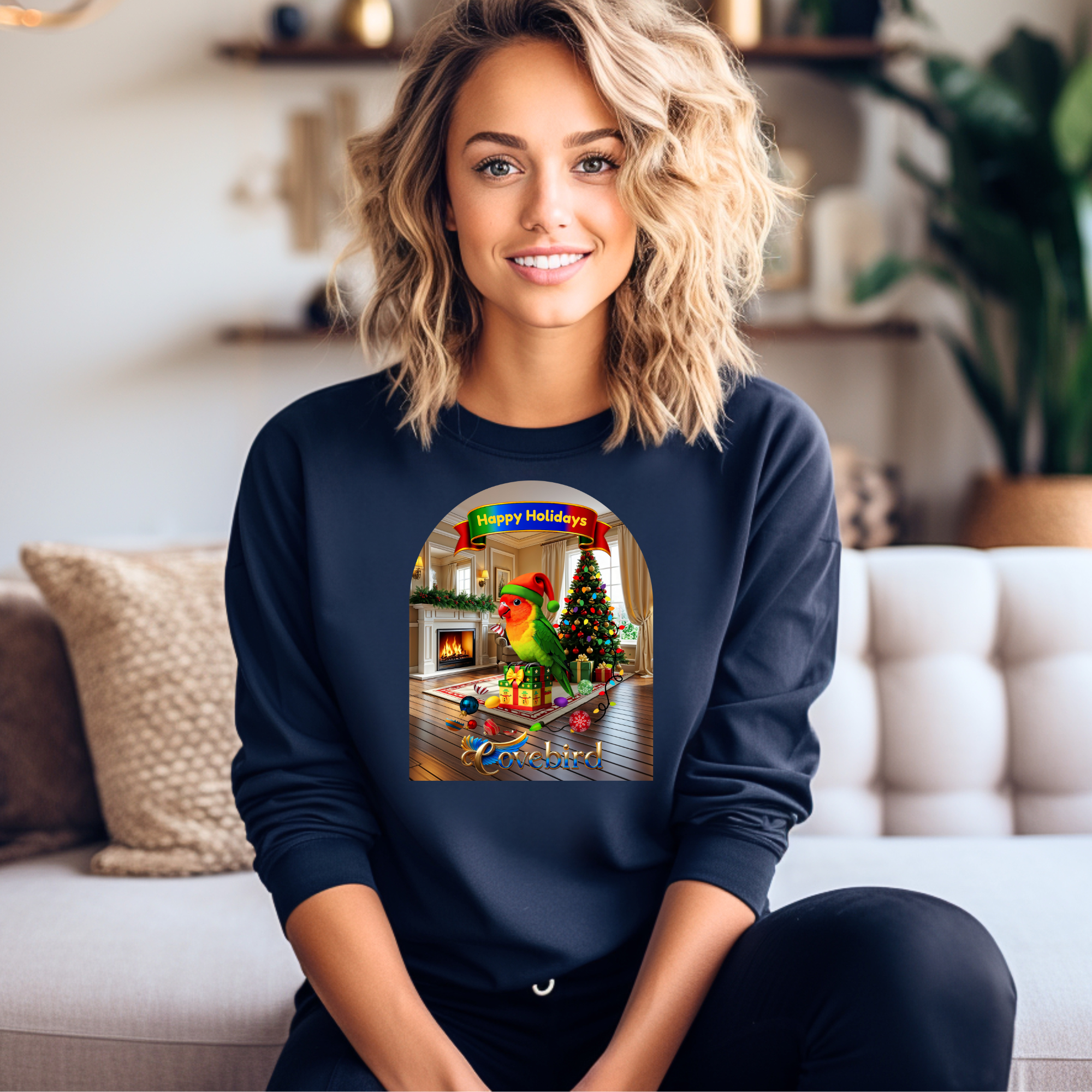 Happy Holidays Lovebird Sweatshirt