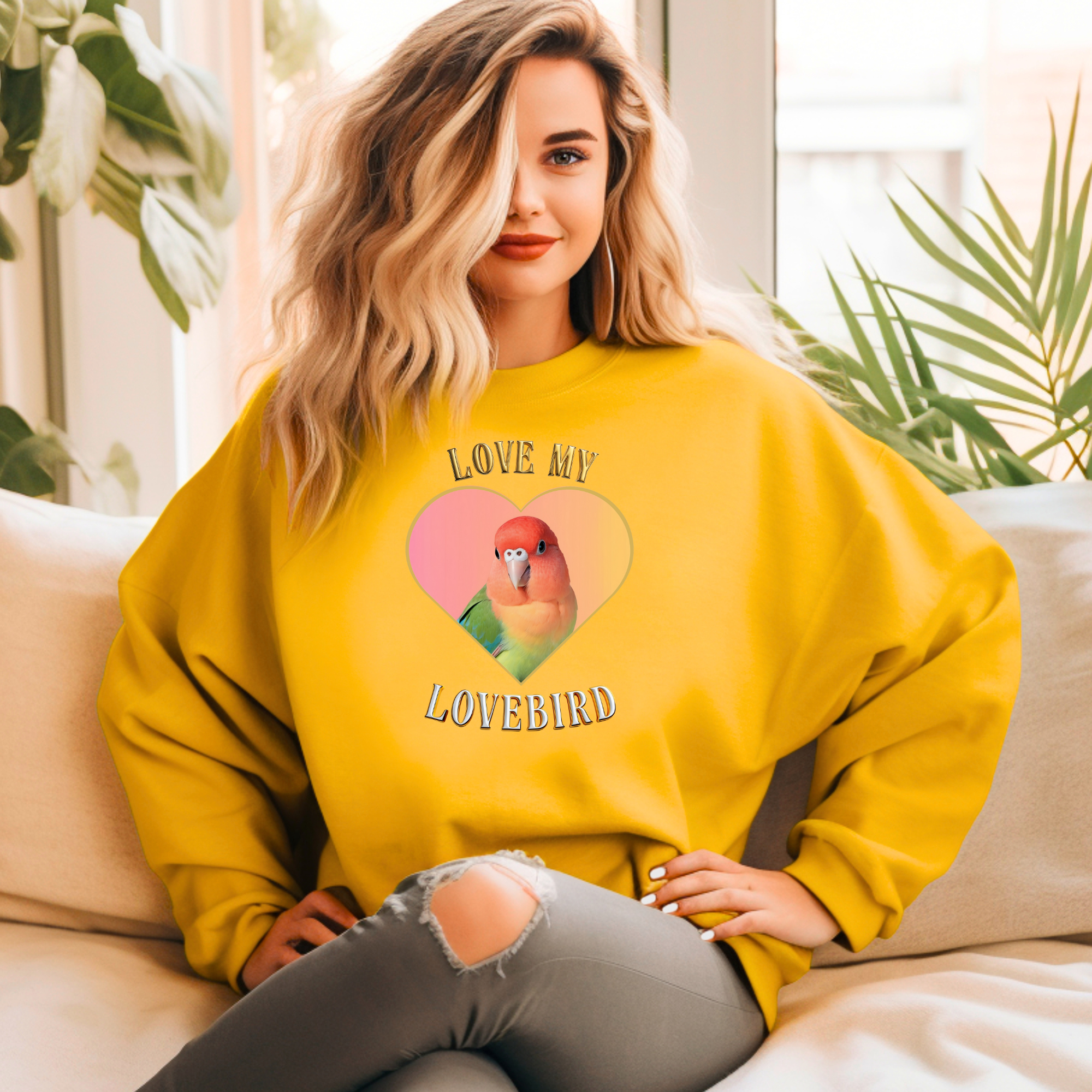 Love My Lovebird Heart Sweatshirt