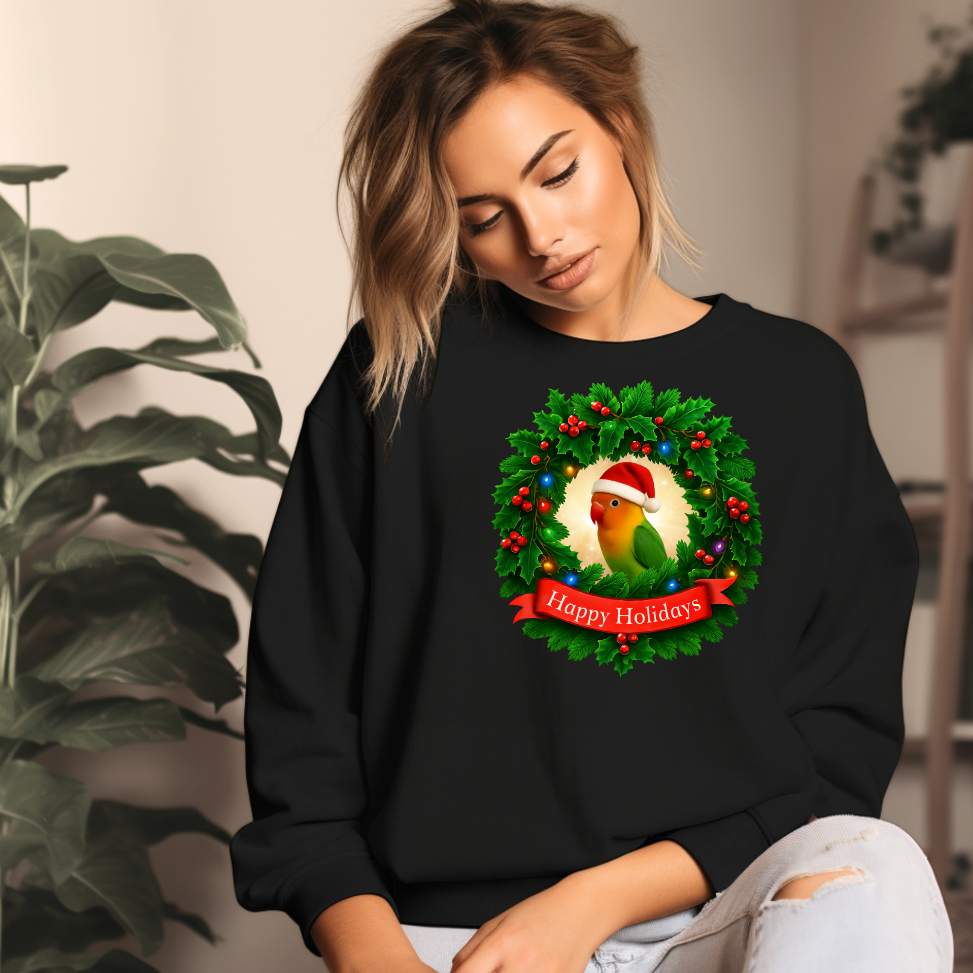 Happy Holidays Lovebird Sweatshirt