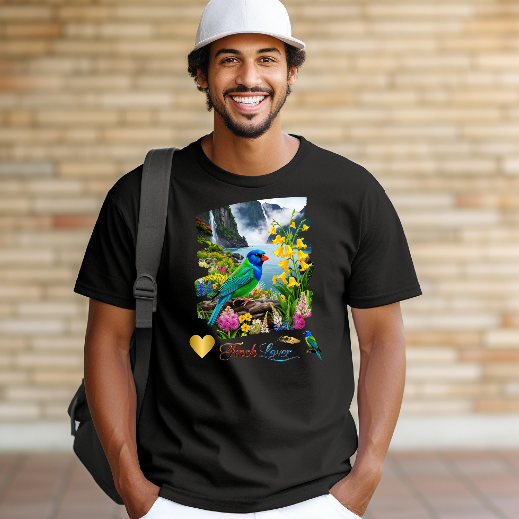 Finch Lover Floral Scenic T-Shirt
