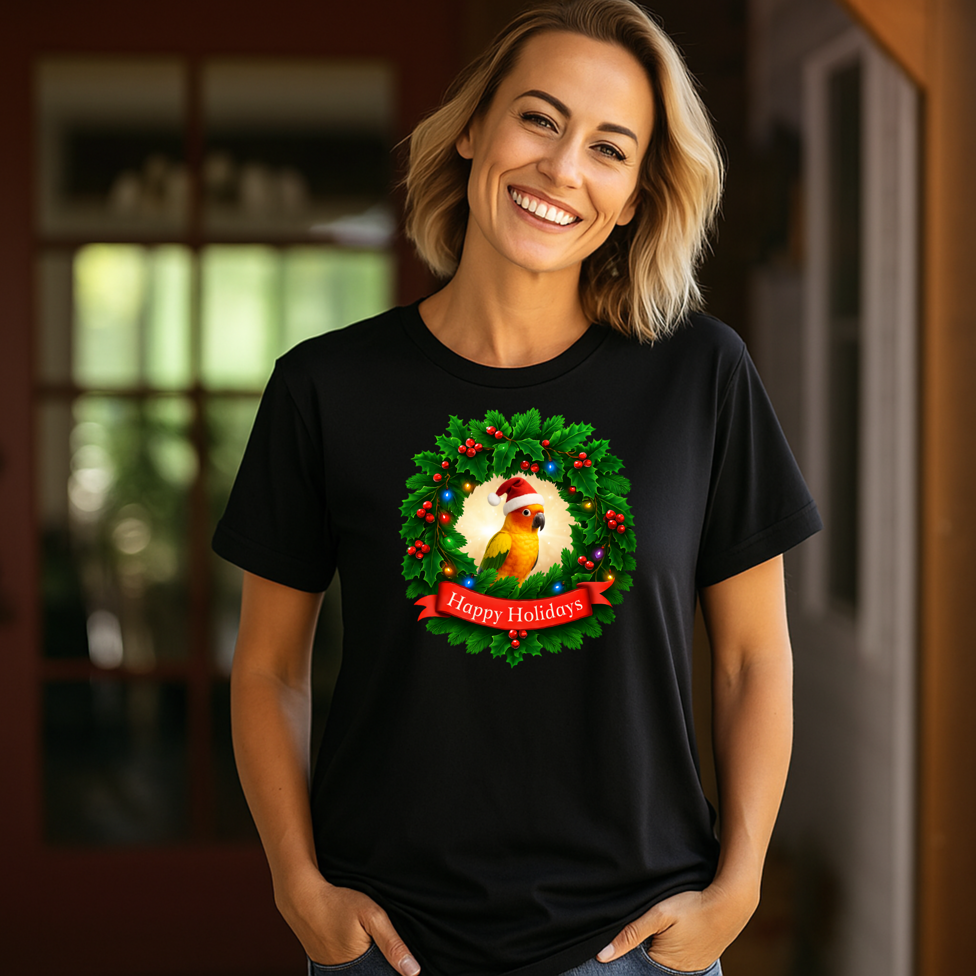 Happy Holidays Sun Conure T-Shirt