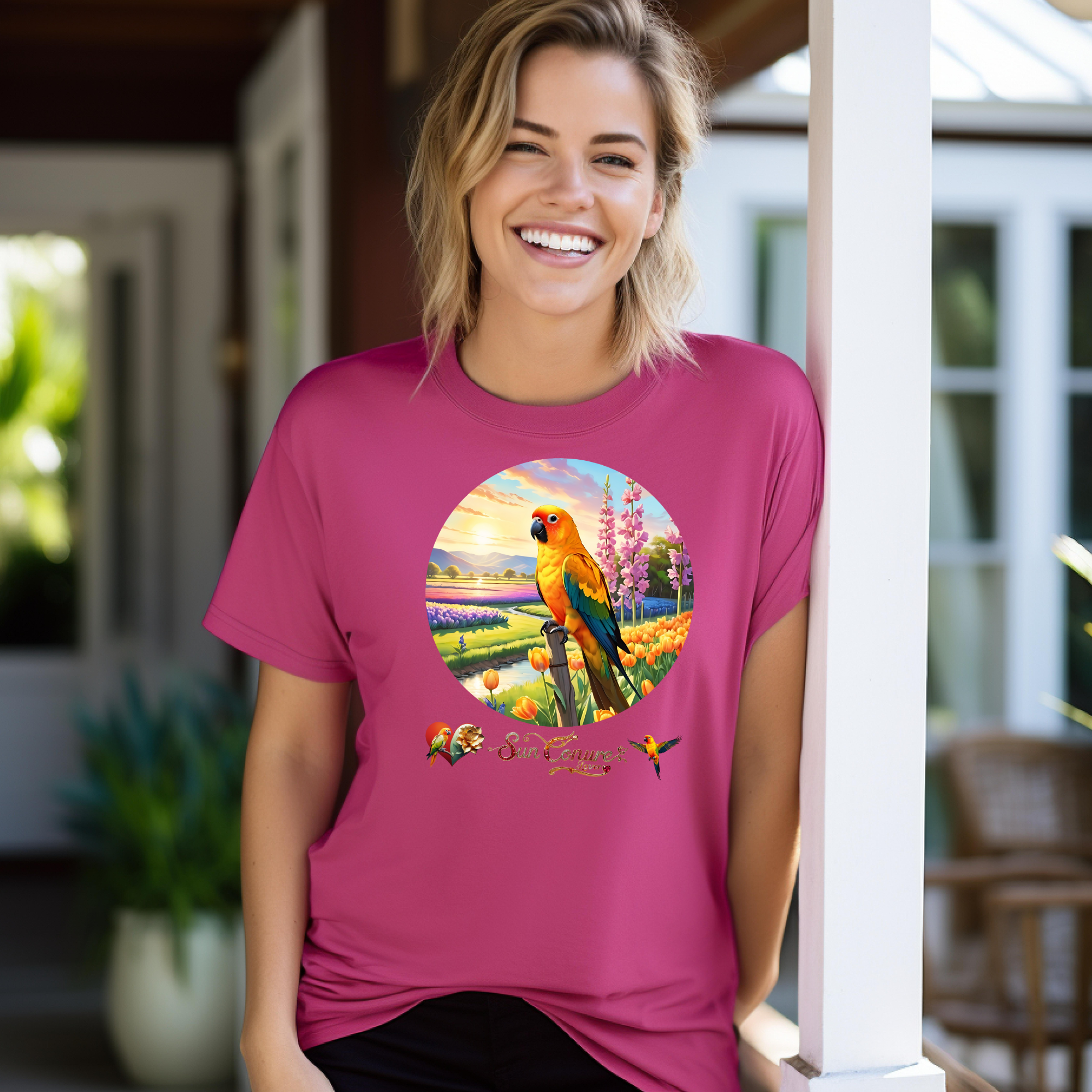 Floral Sun Conure Lover T-Shirt