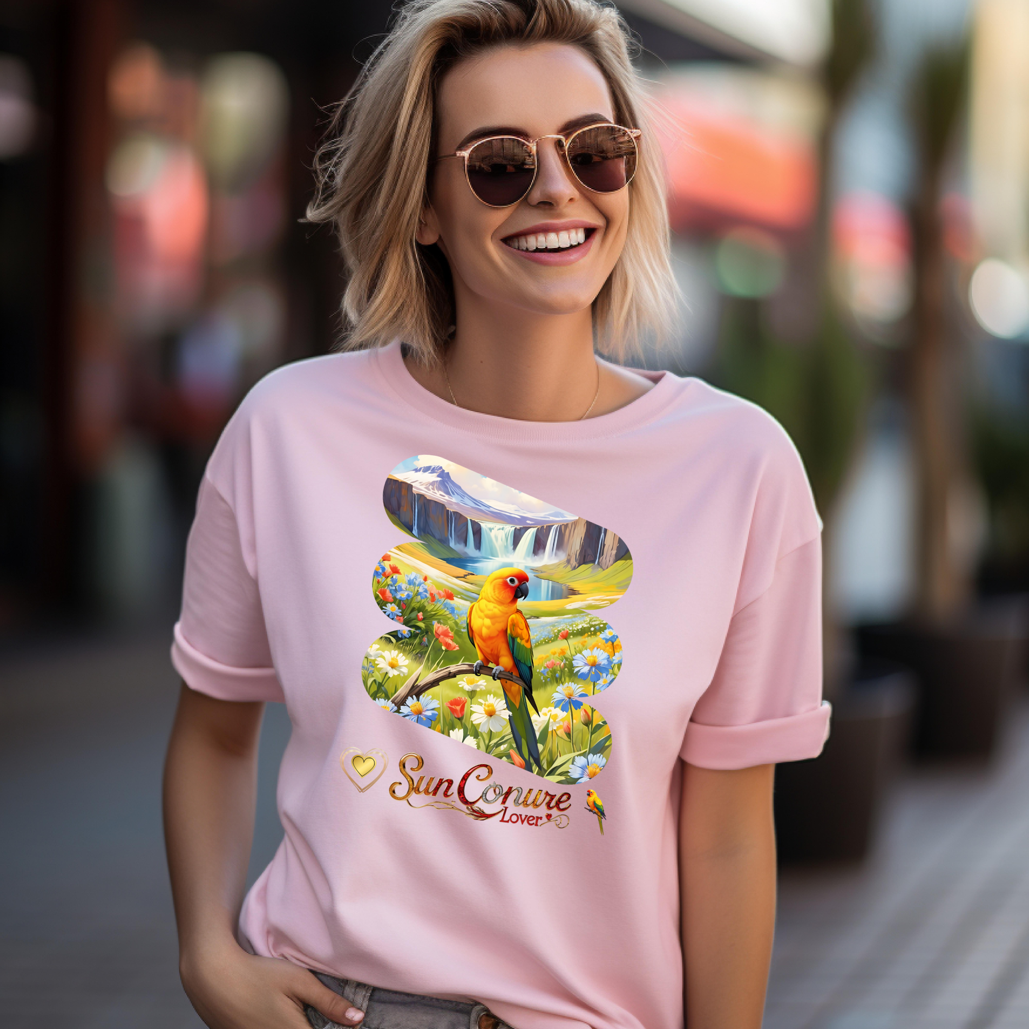 Sun Conure Lover Waterfall T-Shirt