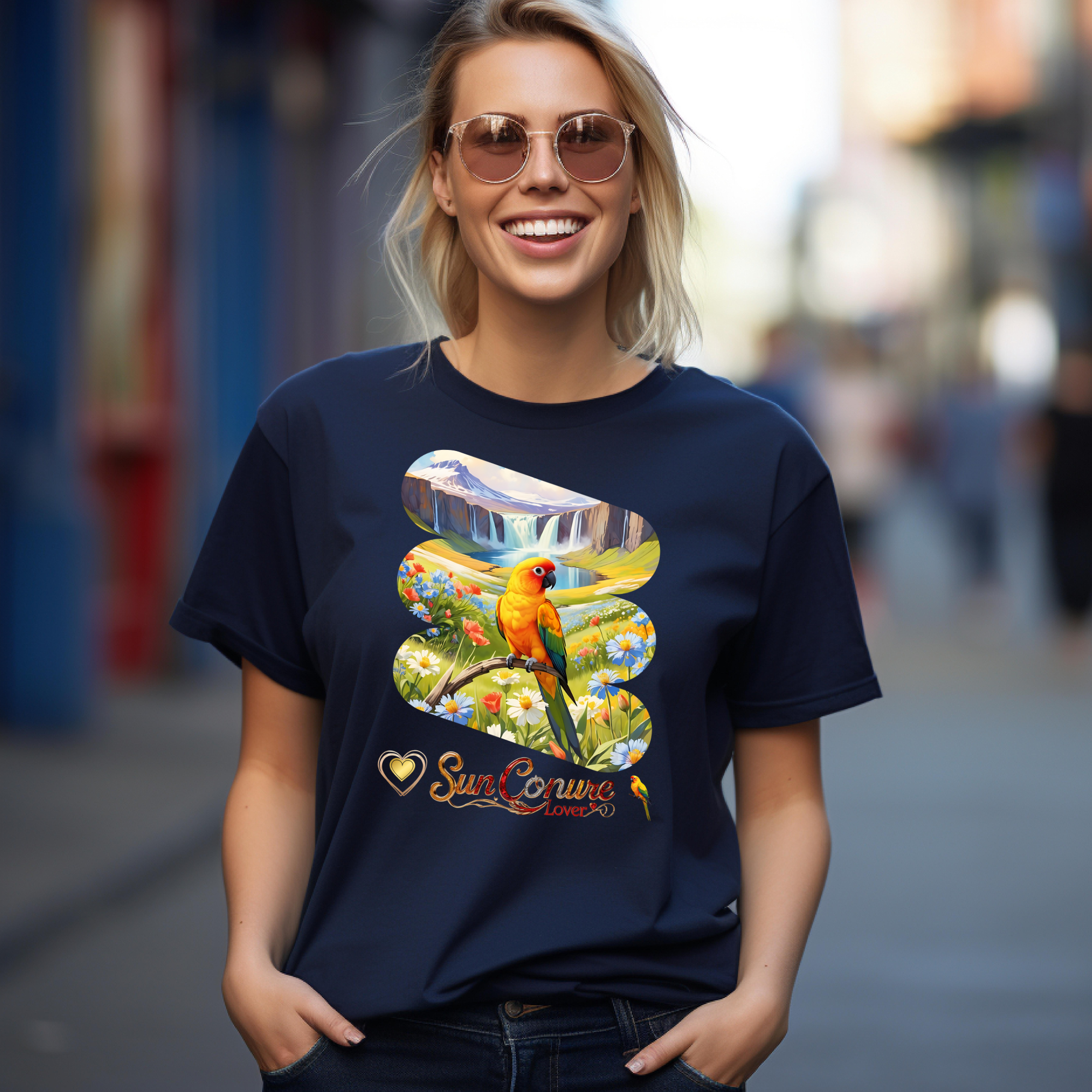 Sun Conure Lover Waterfall T-Shirt