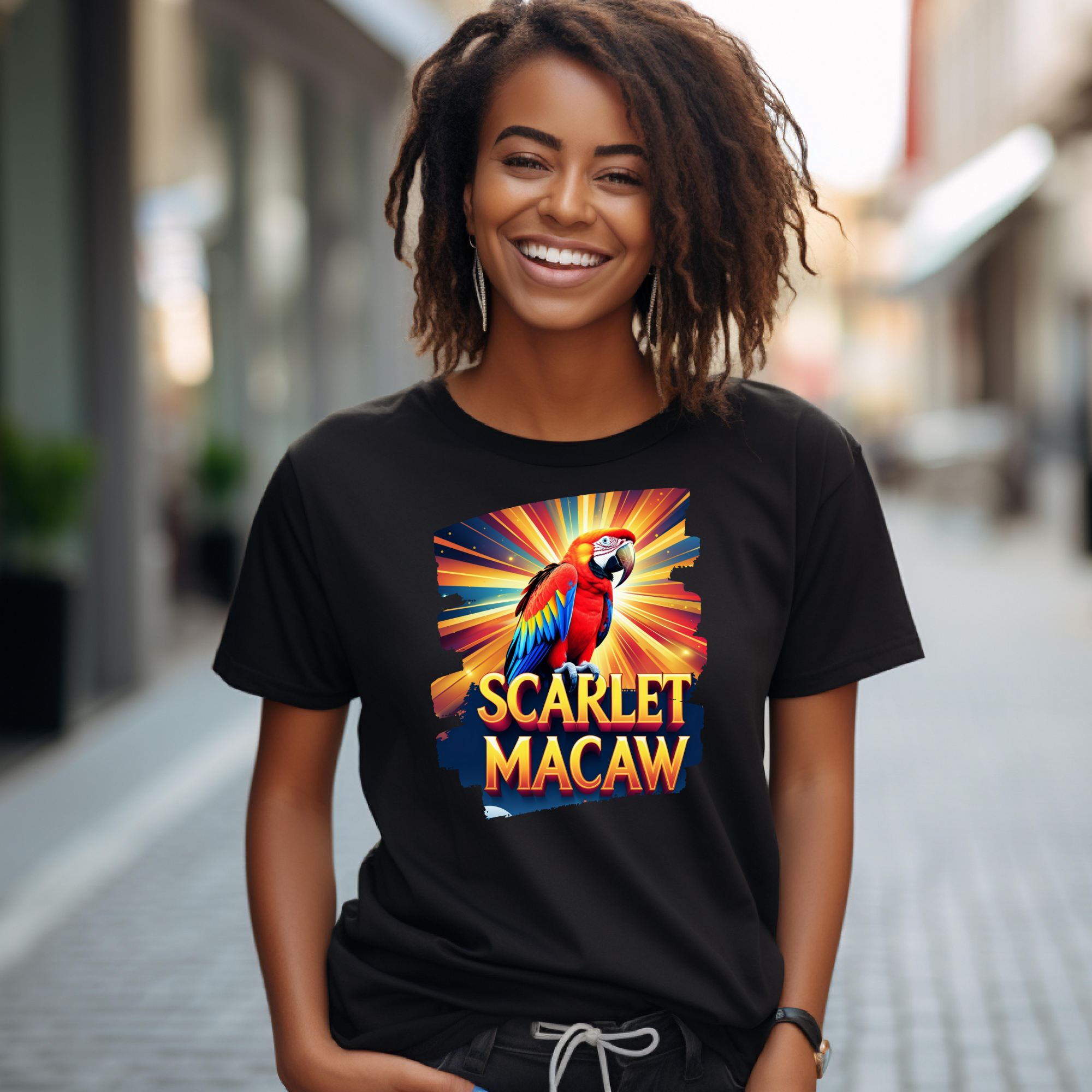 Scarlet Macaw Sunburst T-Shirt