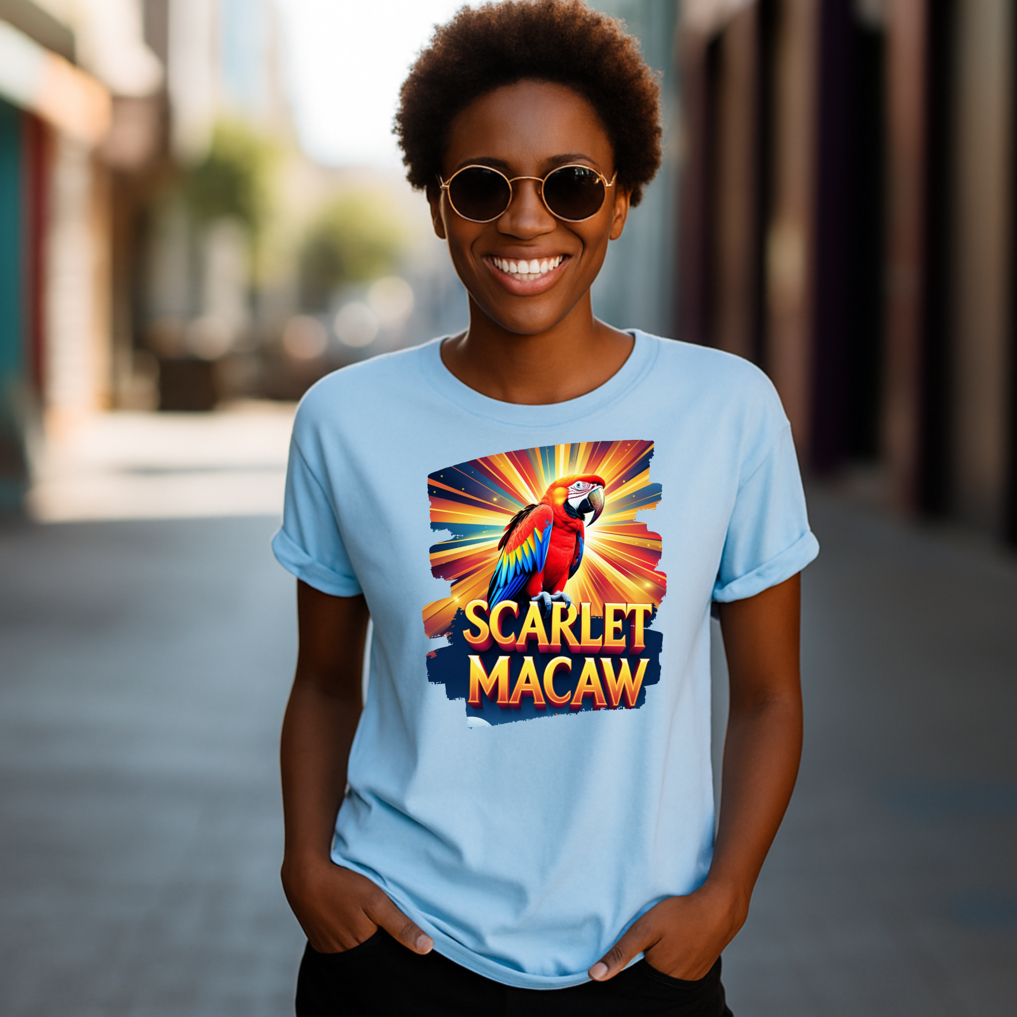 Scarlet Macaw Sunburst T-Shirt