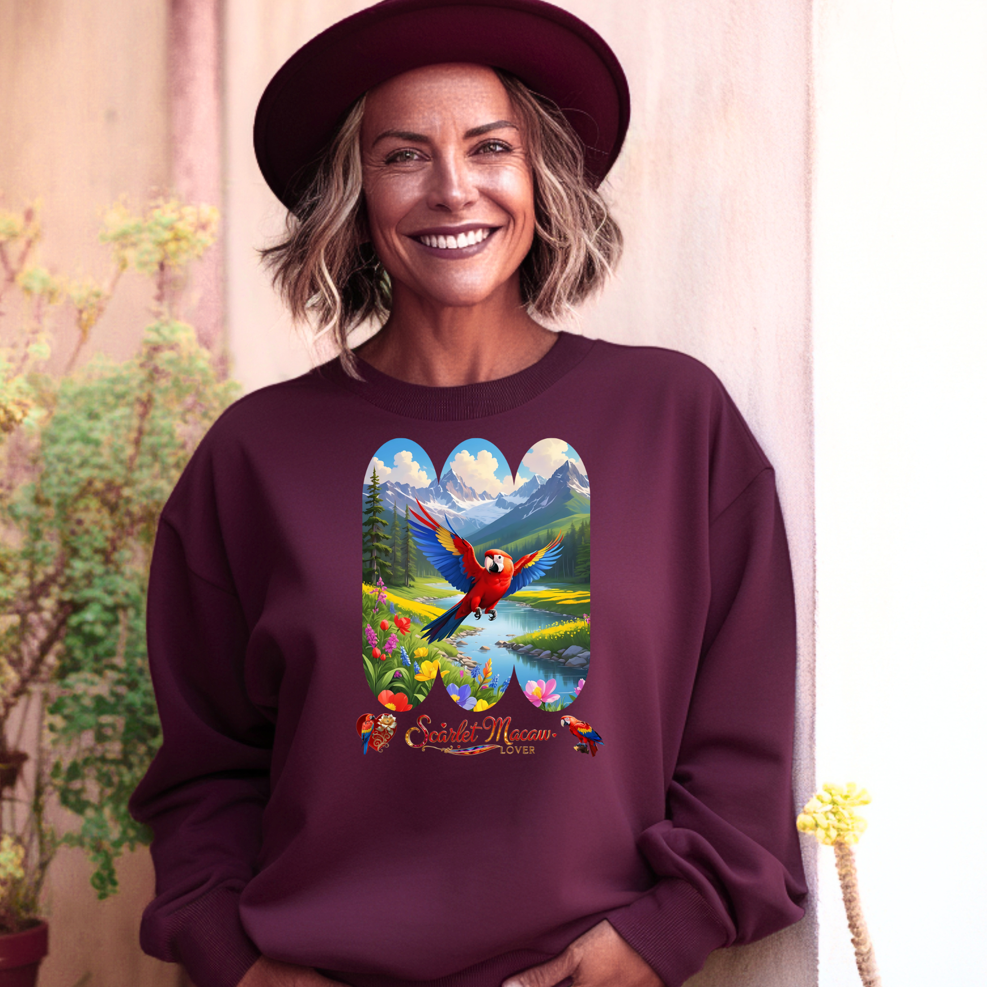 Scarlet Macaw Lover Nature Sweatshirt