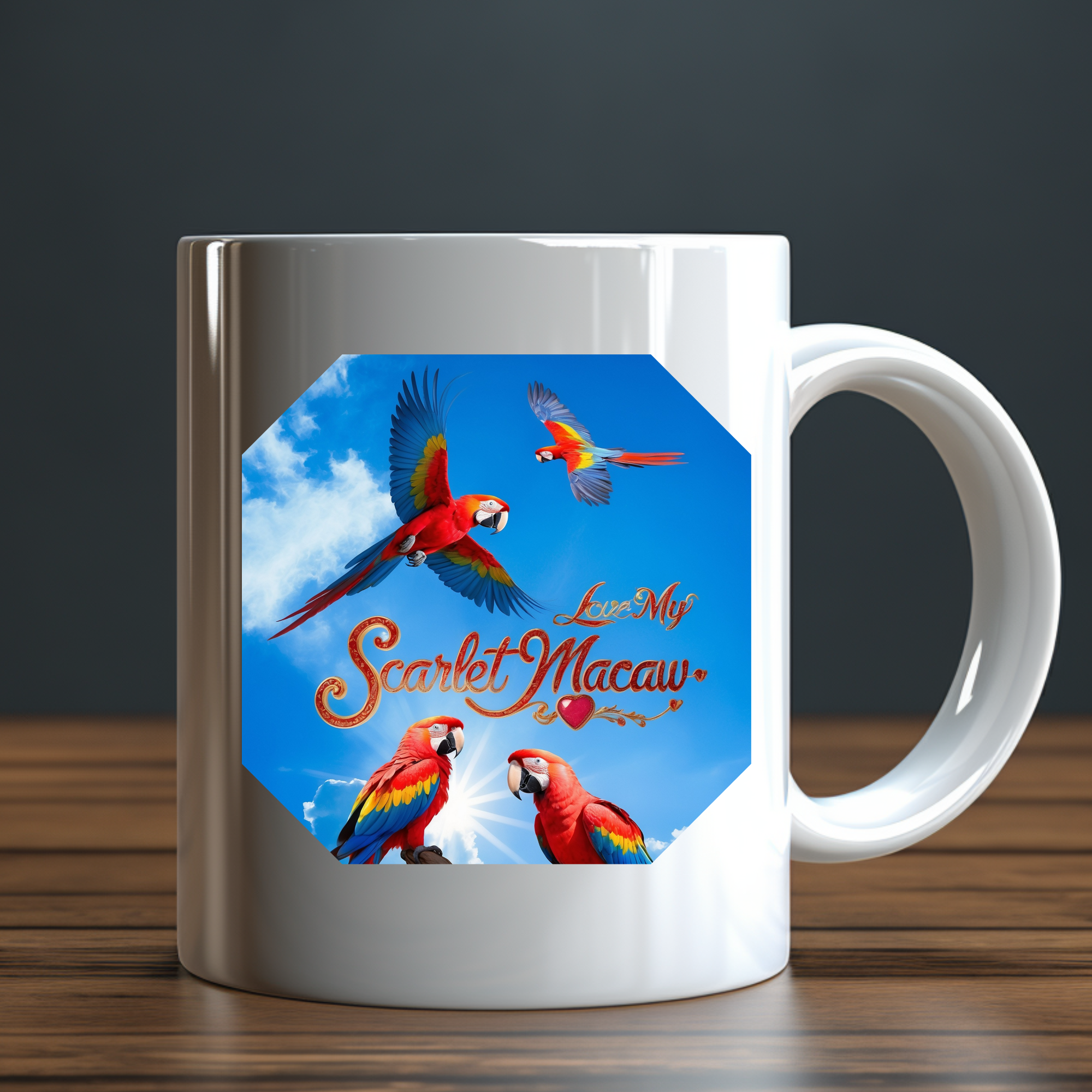 Love My Scarlet Macaw Sky Mug
