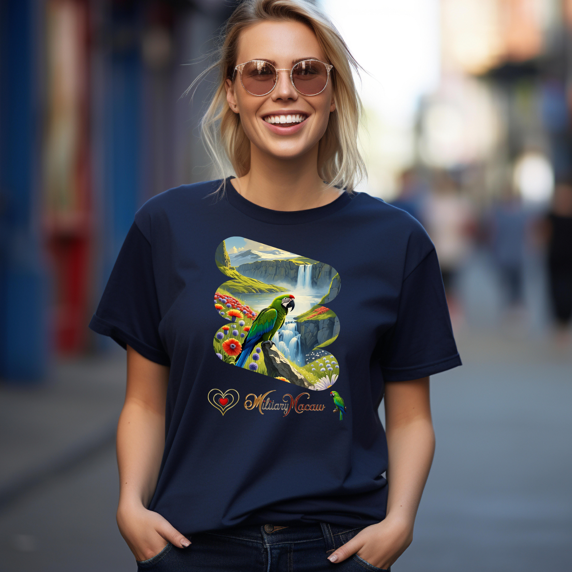 Military Macaw Waterfall T-Shirt