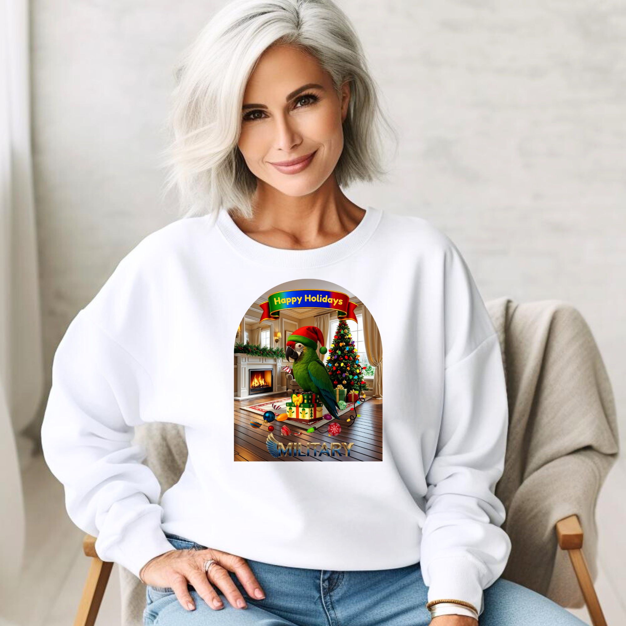 Happy Holidays Military Sweatshirt
