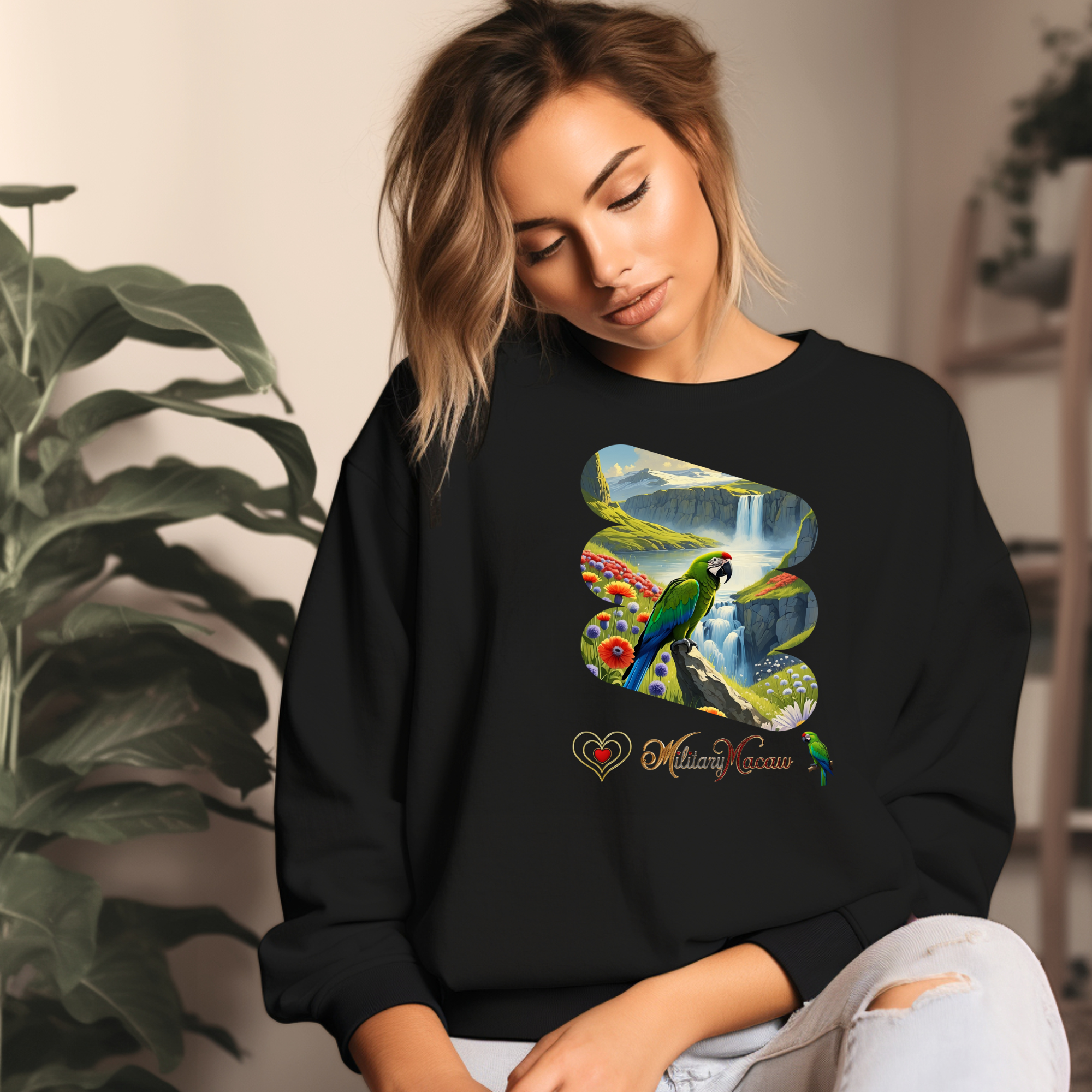 Military Macaw Waterfall Sweatshirt