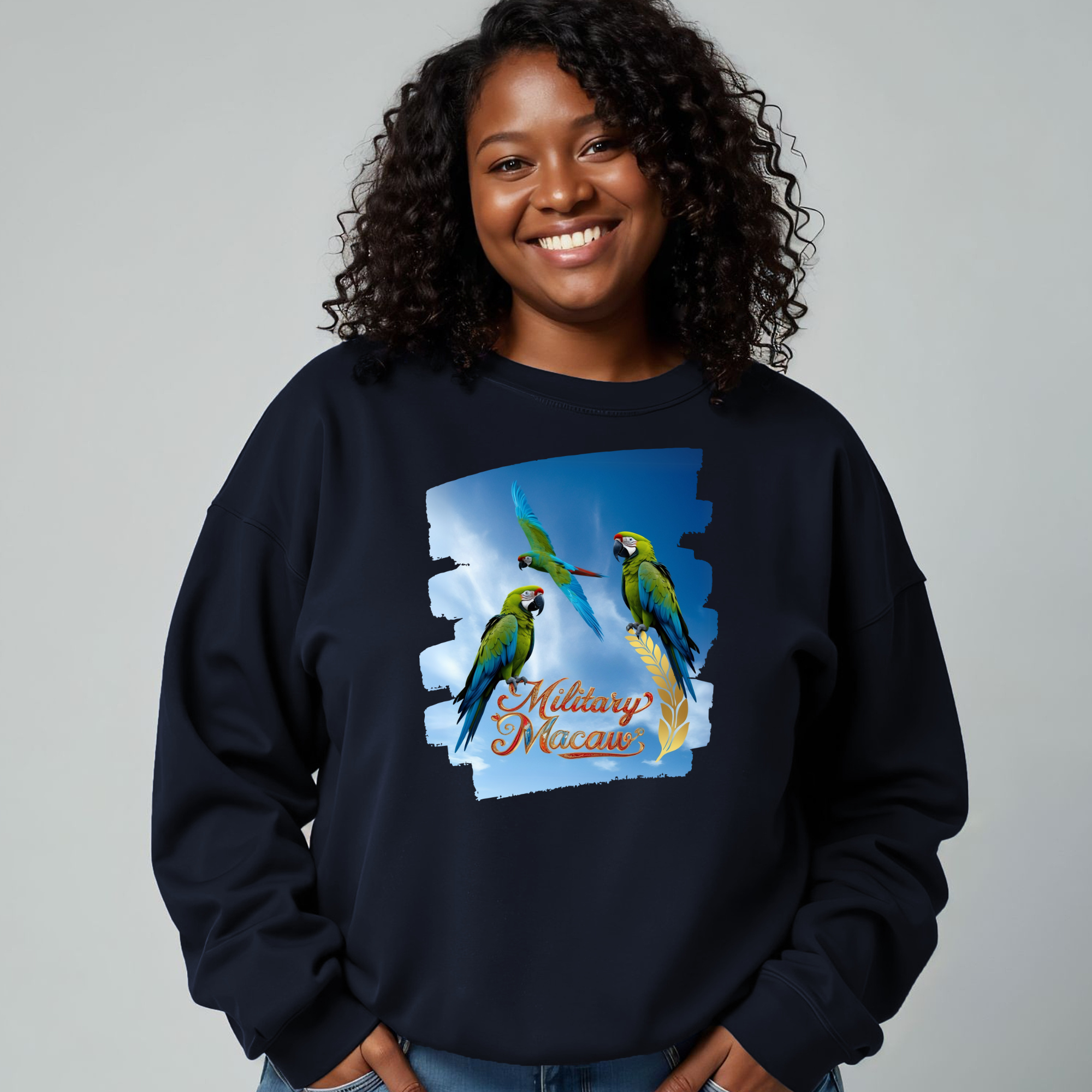 Military Macaw Flying Sweatshirt