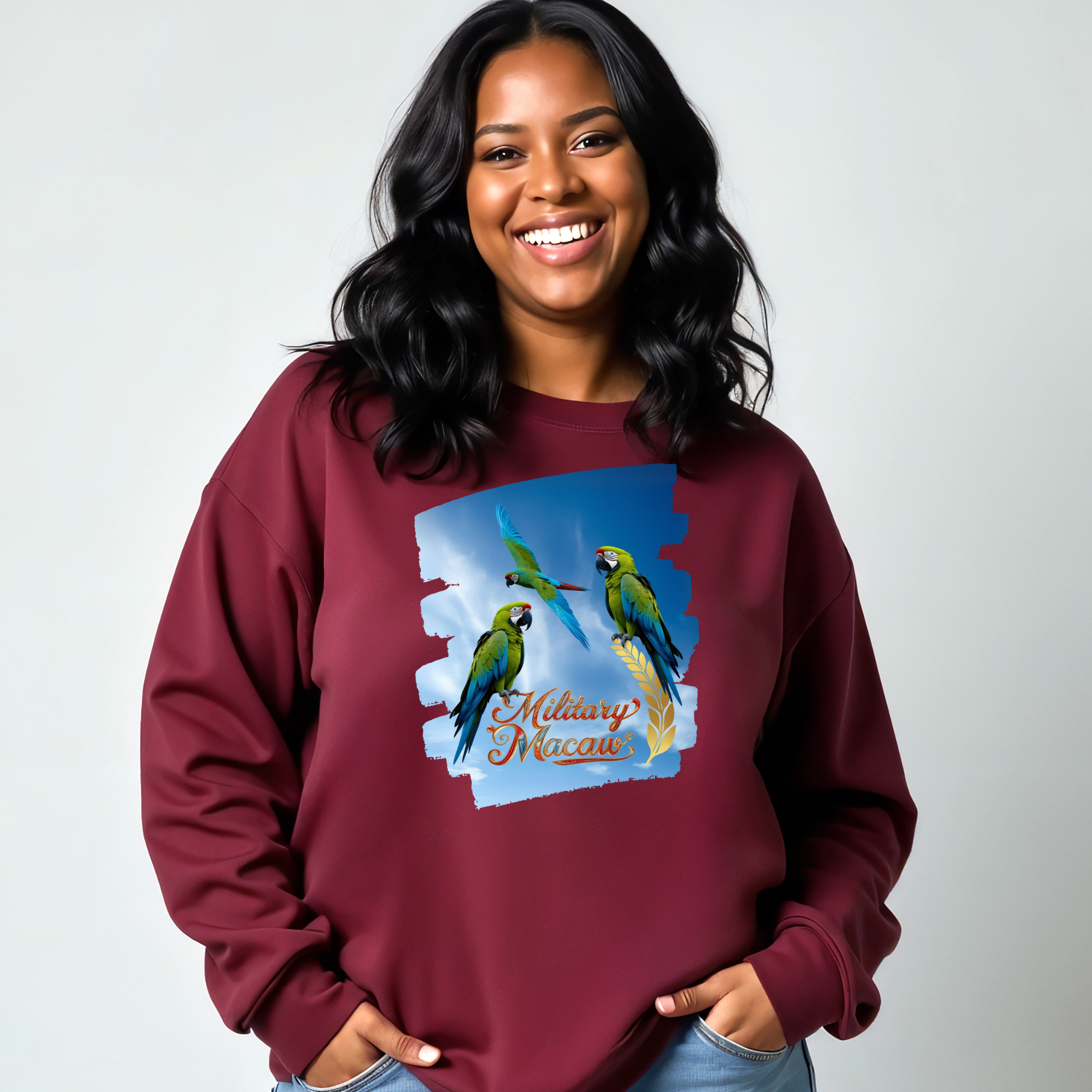 Military Macaw Flying Sweatshirt