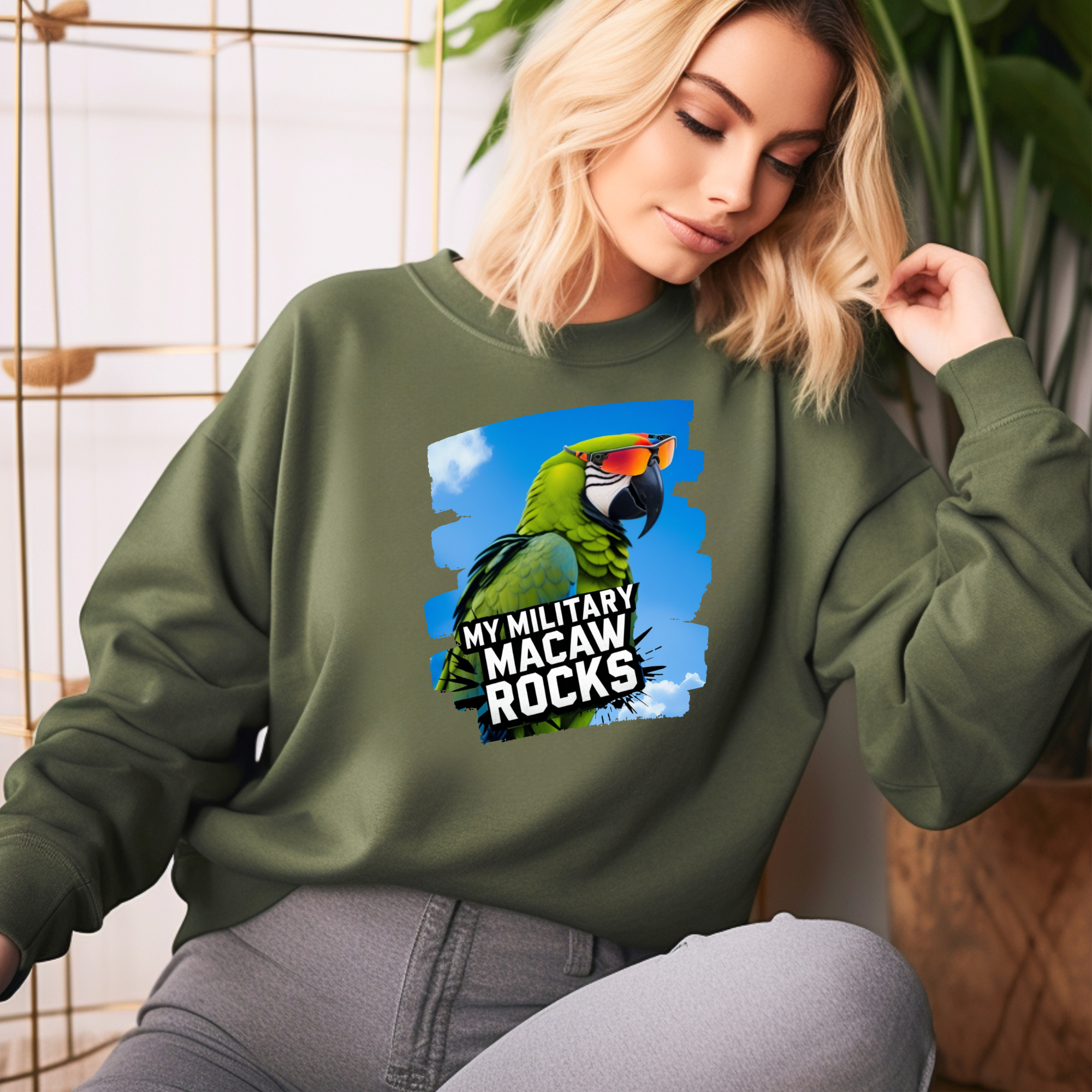 Military Macaw Rocks Sweatshirt
