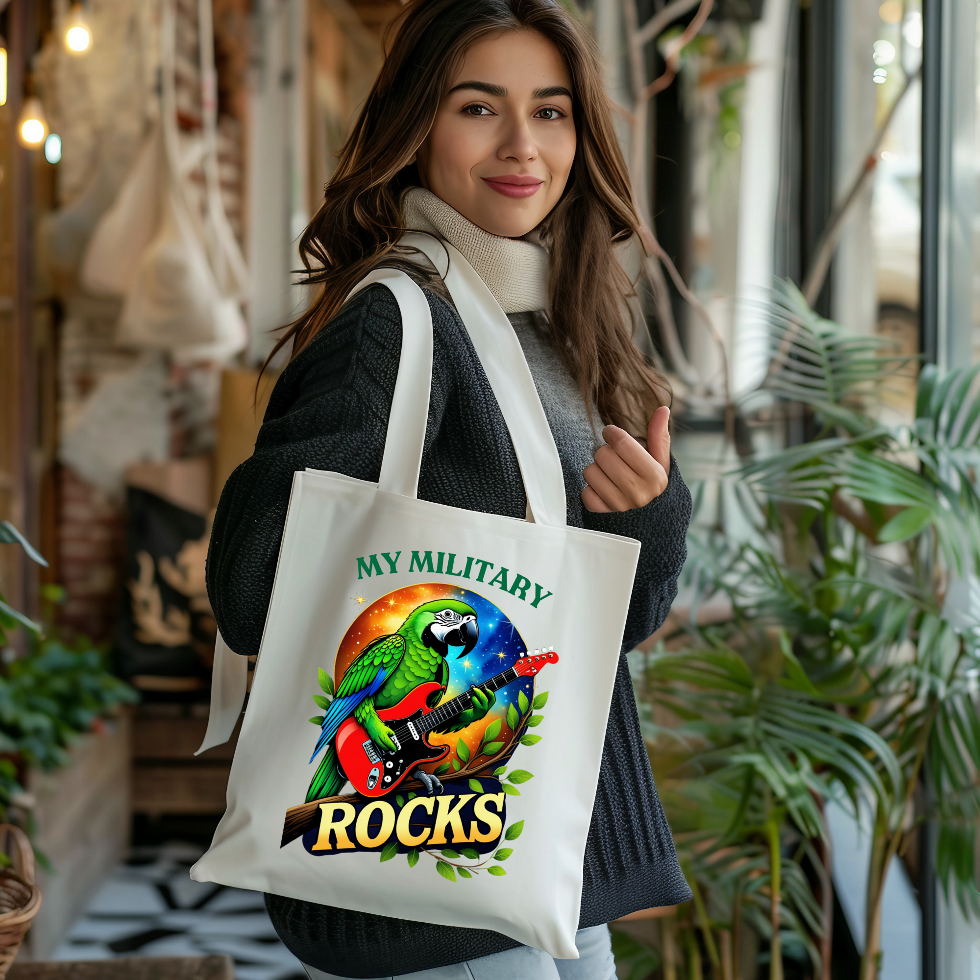 Military Macaw Tote Bag