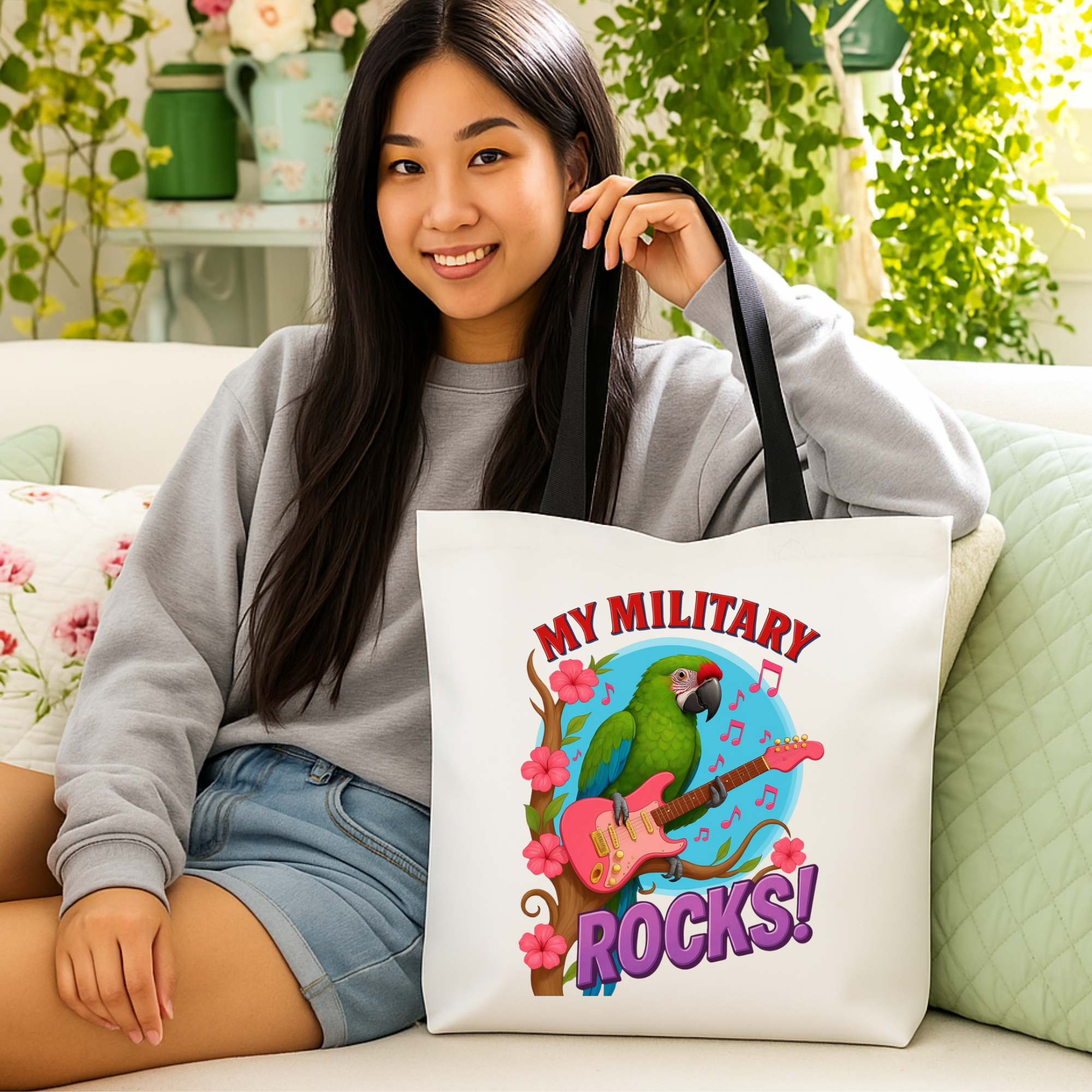 Military Macaw Tote Bag